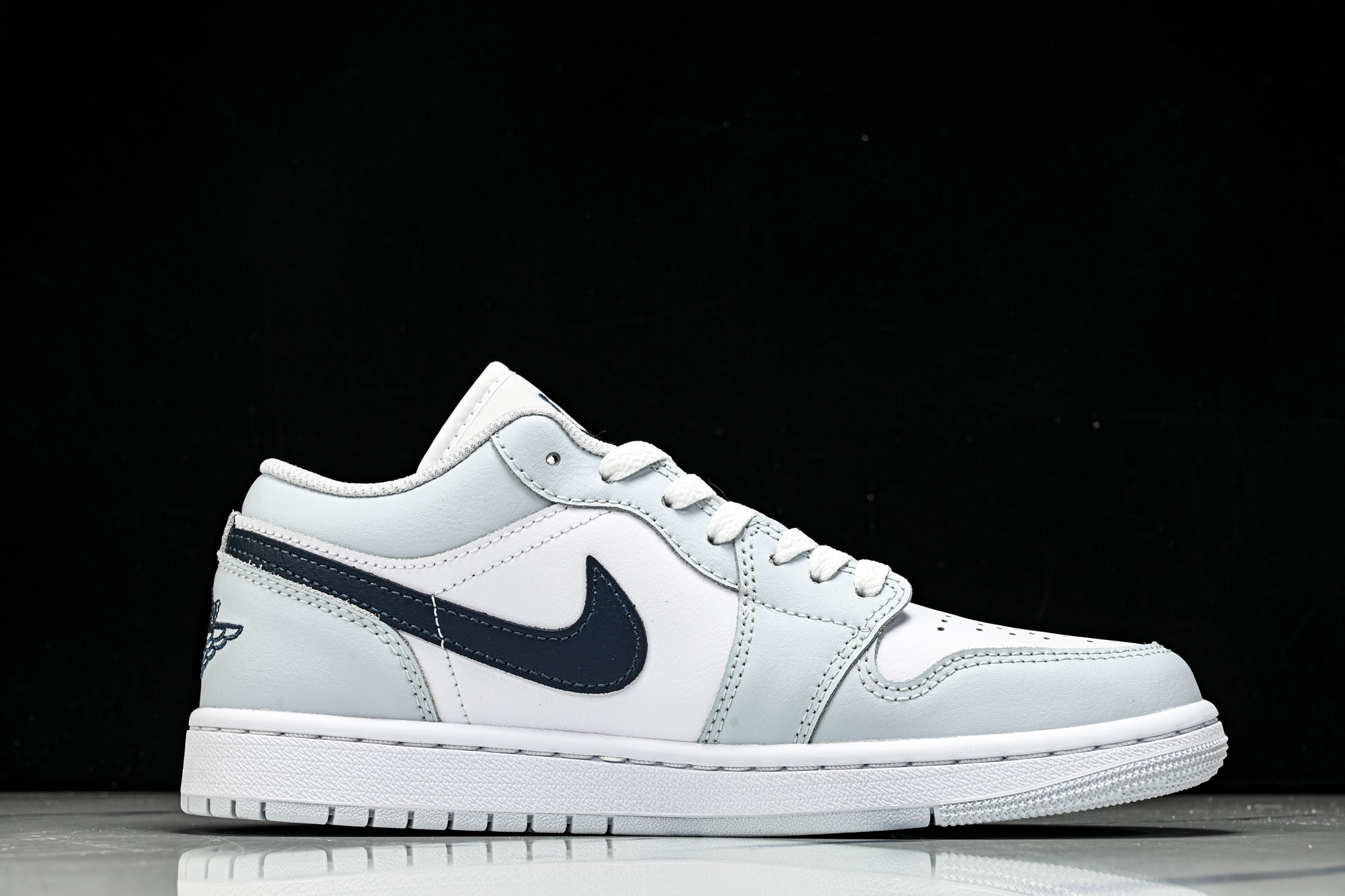 Air Jordan 1 Low AJ1 乔1白灰蓝勾 低帮复古文化篮球鞋 -400 #YZ010CJ版