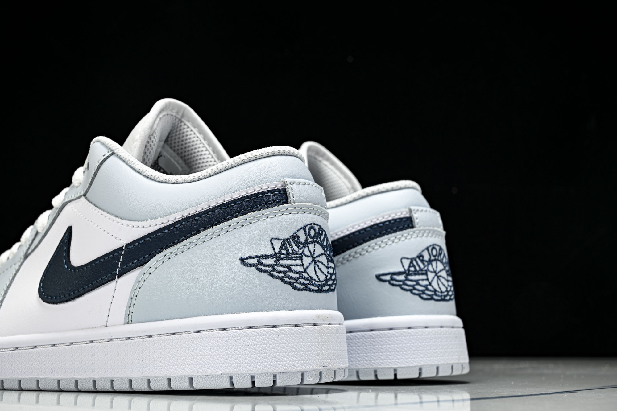 Air Jordan 1 Low AJ1 乔1白灰蓝勾 低帮复古文化篮球鞋 -400 #YZ010CJ版