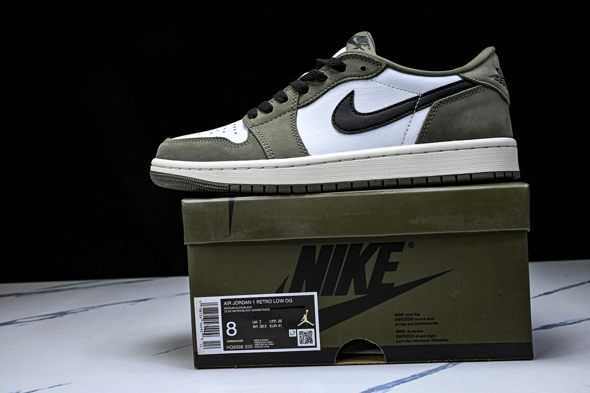 Air Jordan 1 Low OG  Medium Olive  AJ1 乔1联名款 橄榄绿 低帮复
