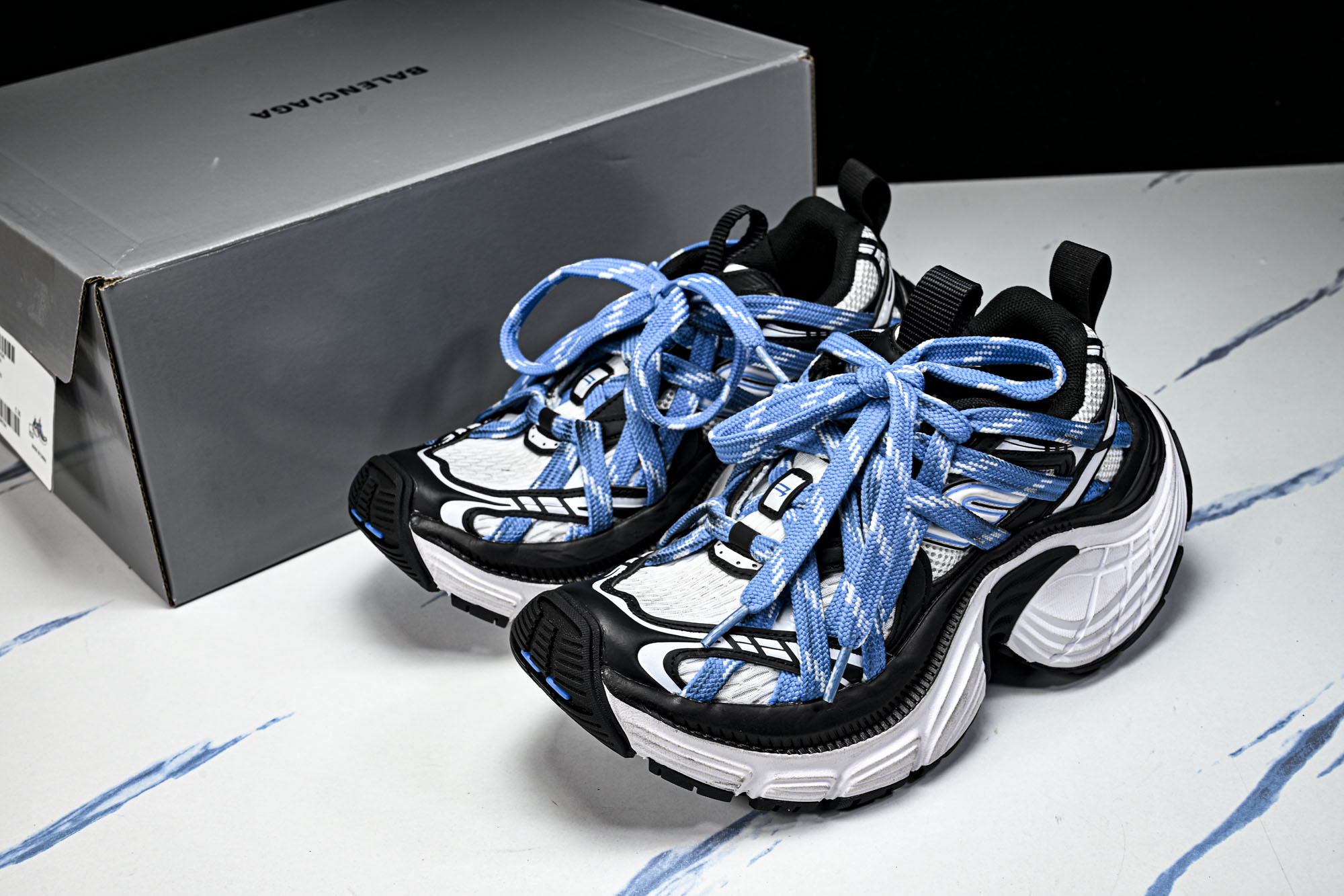 Balenciaga巴黎世家 6XL 黑蓝 W6XEX 9401 #YZ009新品 原配套鞋盒 鞋带 防