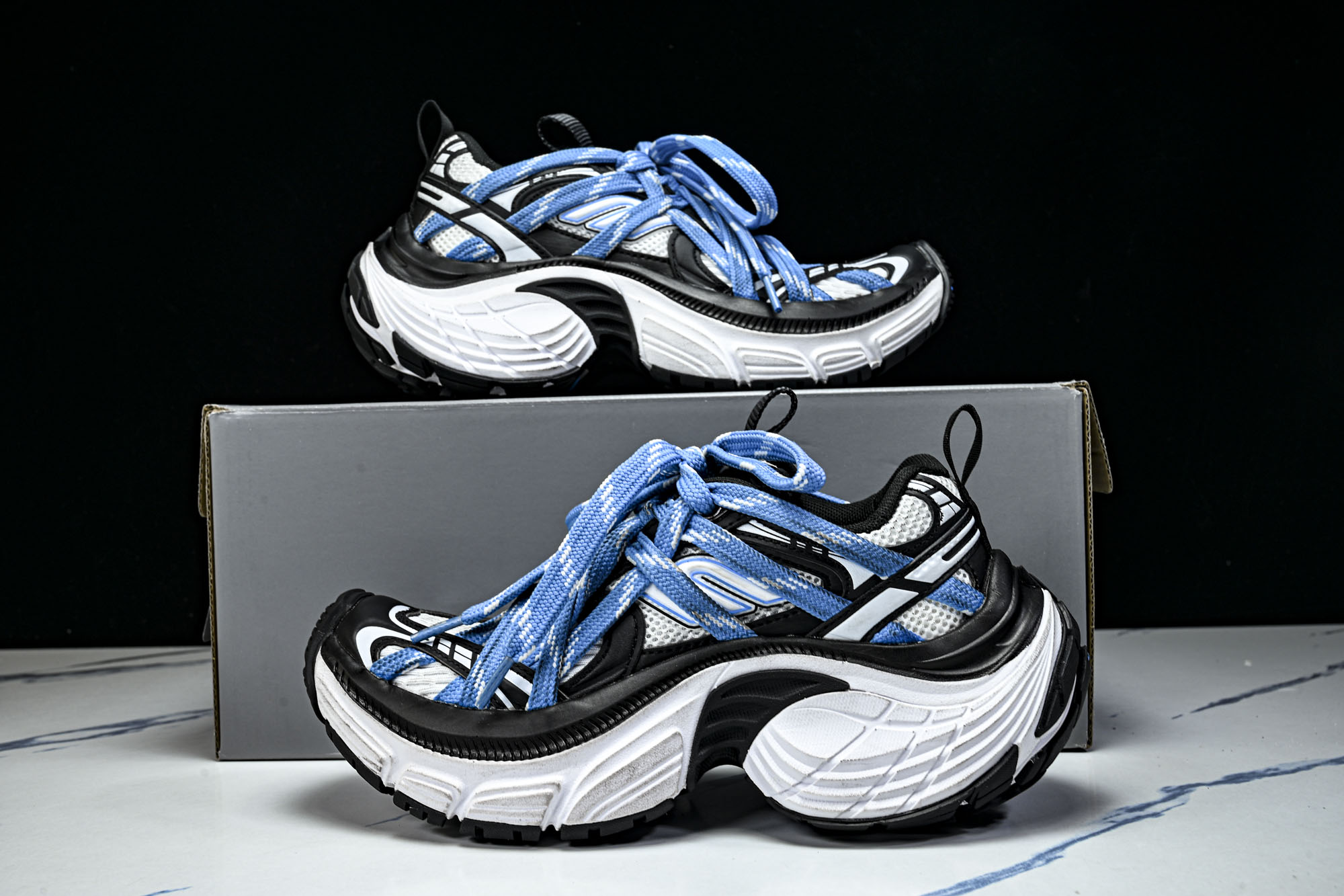 Balenciaga巴黎世家 6XL 黑蓝 W6XEX 9401 #YZ009新品 原配套鞋盒 鞋带 防