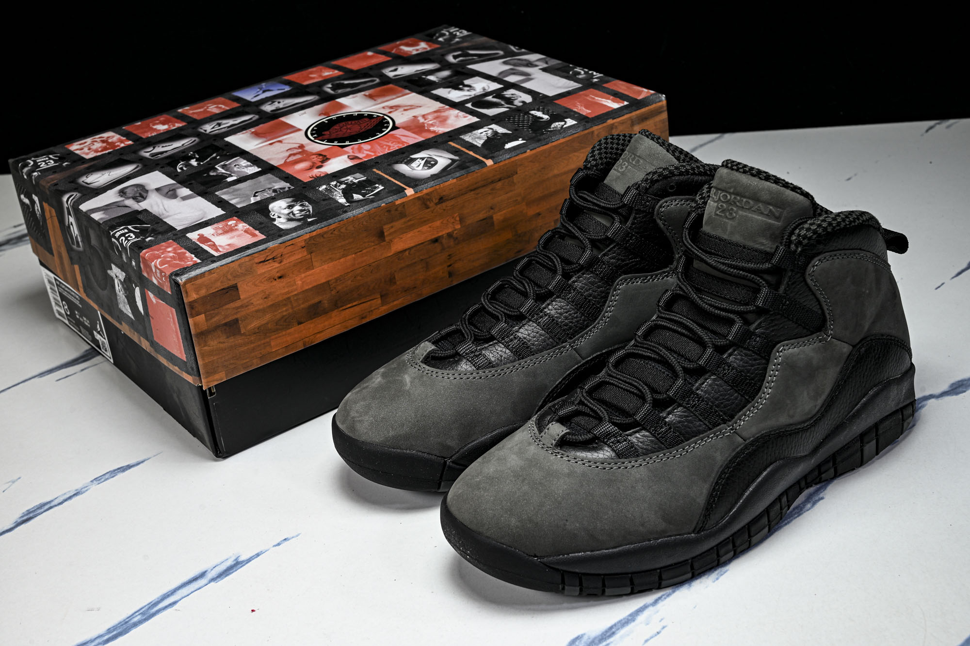 Air Jordan 10 Retro Light Steel AJ10 复古篮球鞋 碳灰黑红色 HJ6