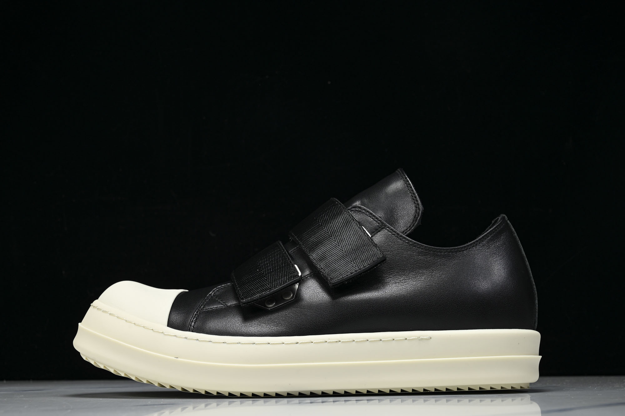 Rick Owens 男士魔术贴搭扣圆头皮革运动鞋my1441 #YZ006欧文斯 Rickowens 
