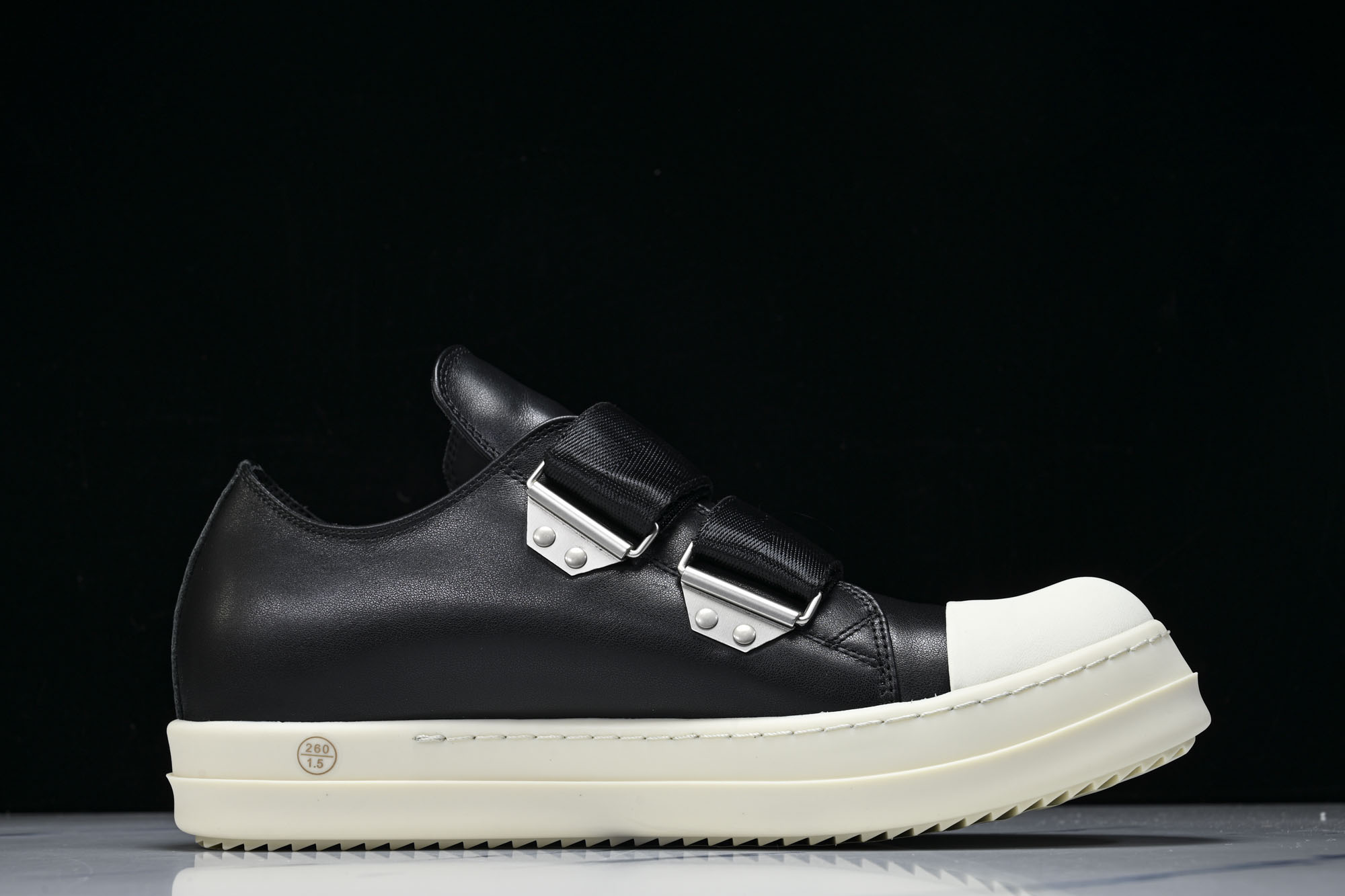 Rick Owens 男士魔术贴搭扣圆头皮革运动鞋my1441 #YZ006欧文斯 Rickowens 