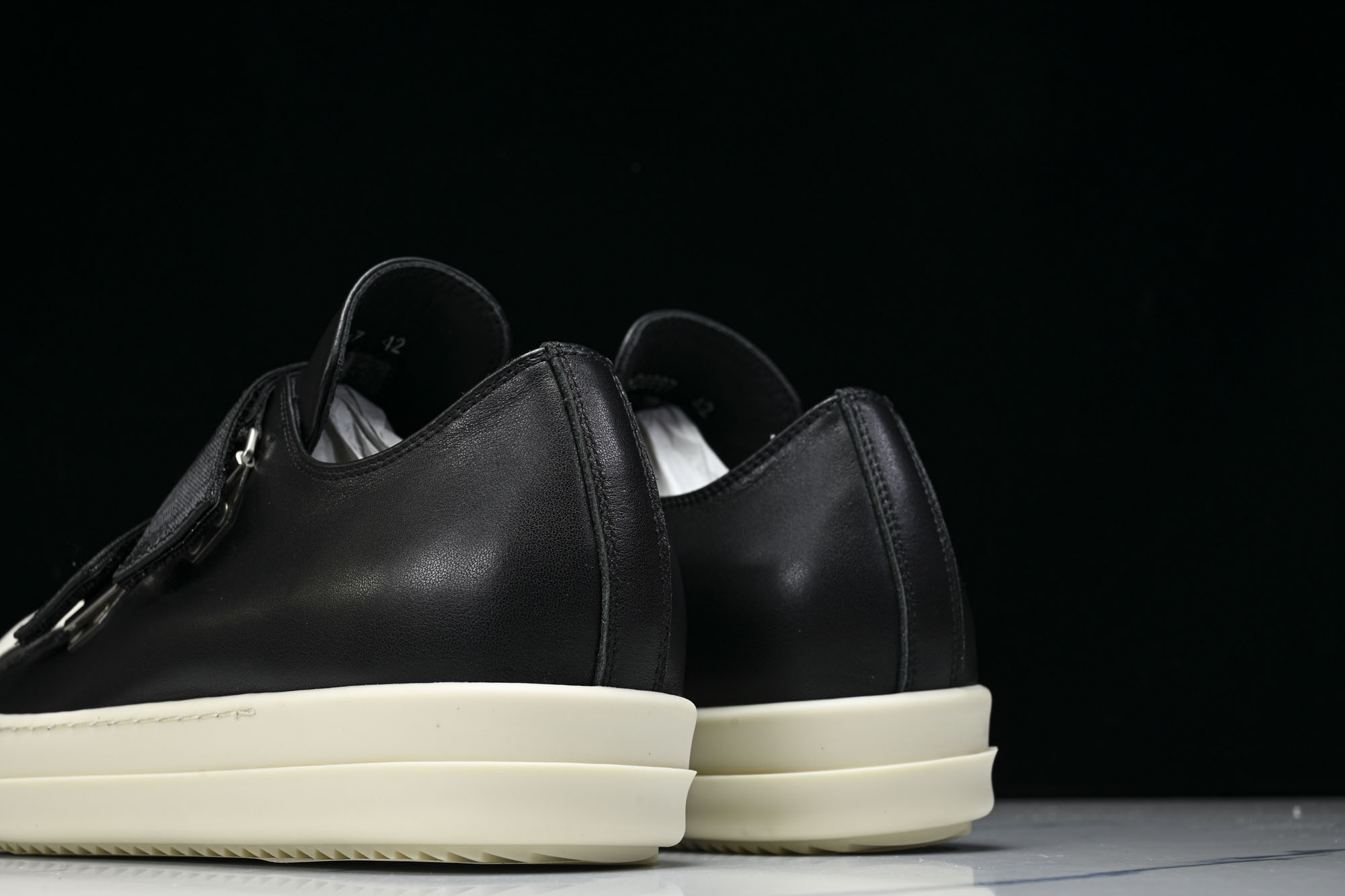 Rick Owens 男士魔术贴搭扣圆头皮革运动鞋my1441 #YZ006欧文斯 Rickowens 