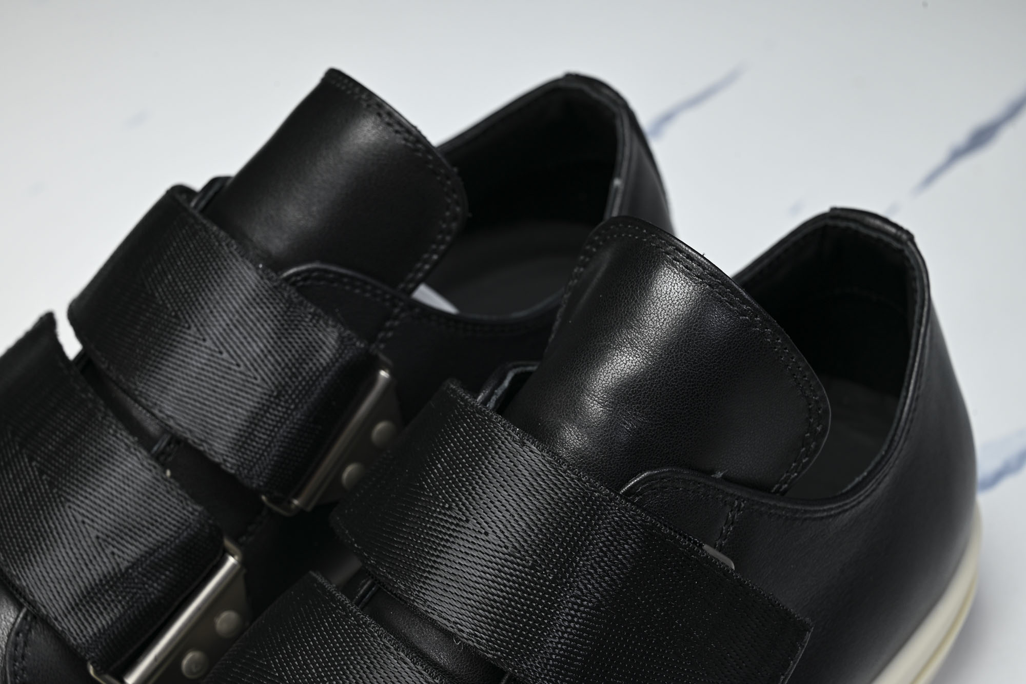 Rick Owens 男士魔术贴搭扣圆头皮革运动鞋my1441 #YZ006欧文斯 Rickowens 