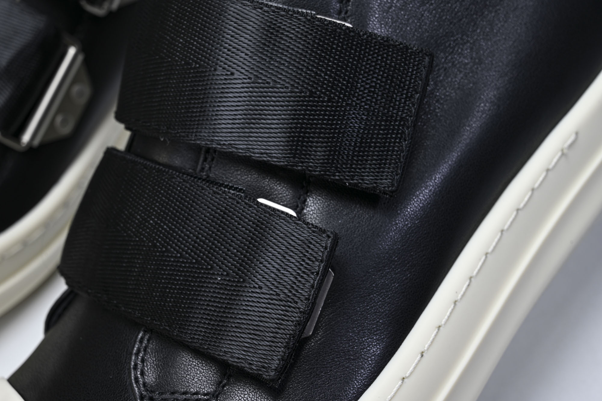 Rick Owens 男士魔术贴搭扣圆头皮革运动鞋my1441 #YZ006欧文斯 Rickowens 