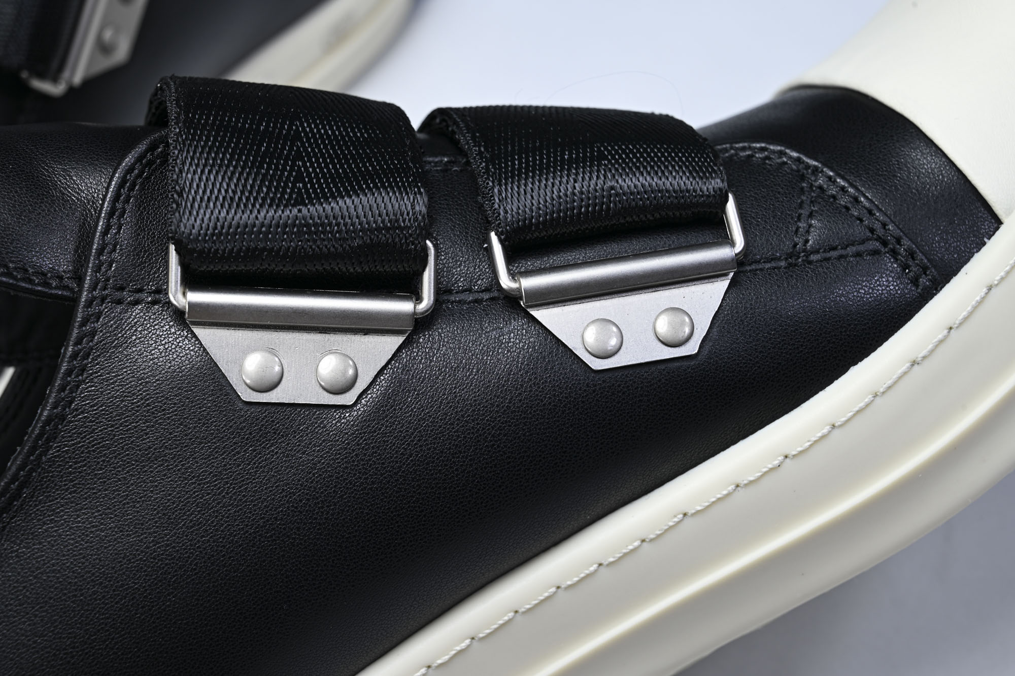 Rick Owens 男士魔术贴搭扣圆头皮革运动鞋my1441 #YZ006欧文斯 Rickowens 