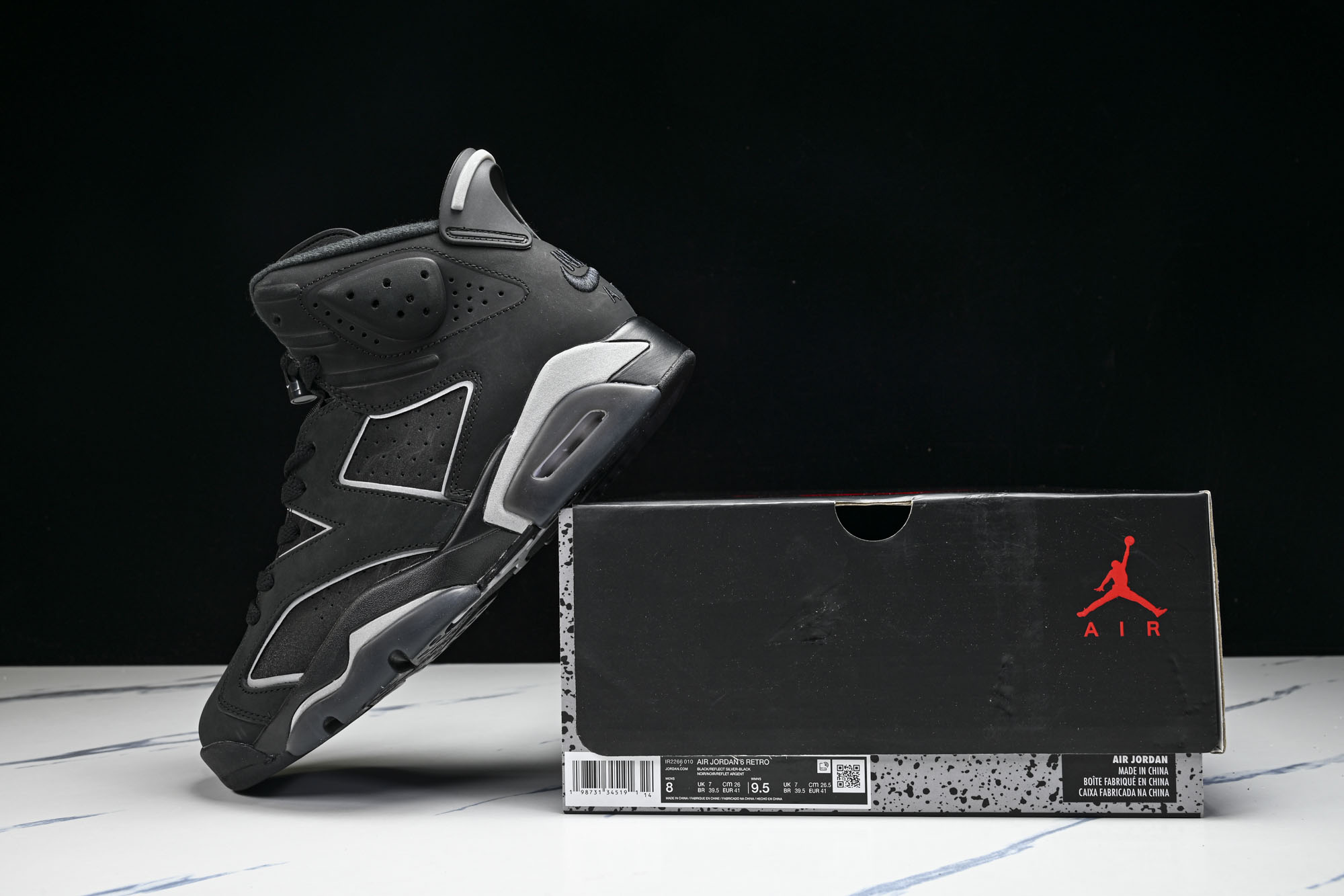 Air Jordan 6 AJ6 黑银 男子高帮复古休闲运动篮球鞋IR2266-010  #YZ01-1