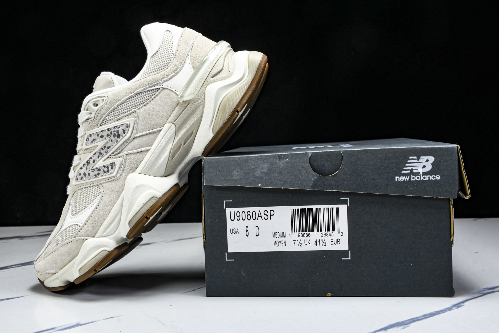 New Balance NB9060 联名款 复古休闲运动慢跑鞋 黑白色U9060ASP #YZ010#