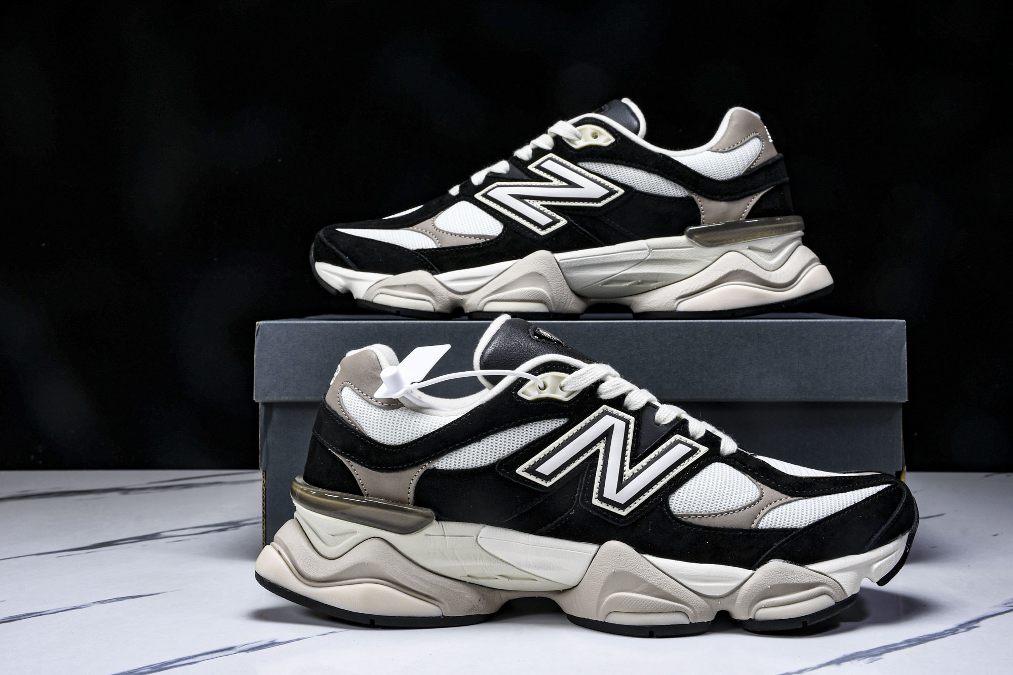 New Balance NB 9060 Sea Salt 黑白  货号：U9060BLZ #YZ010#