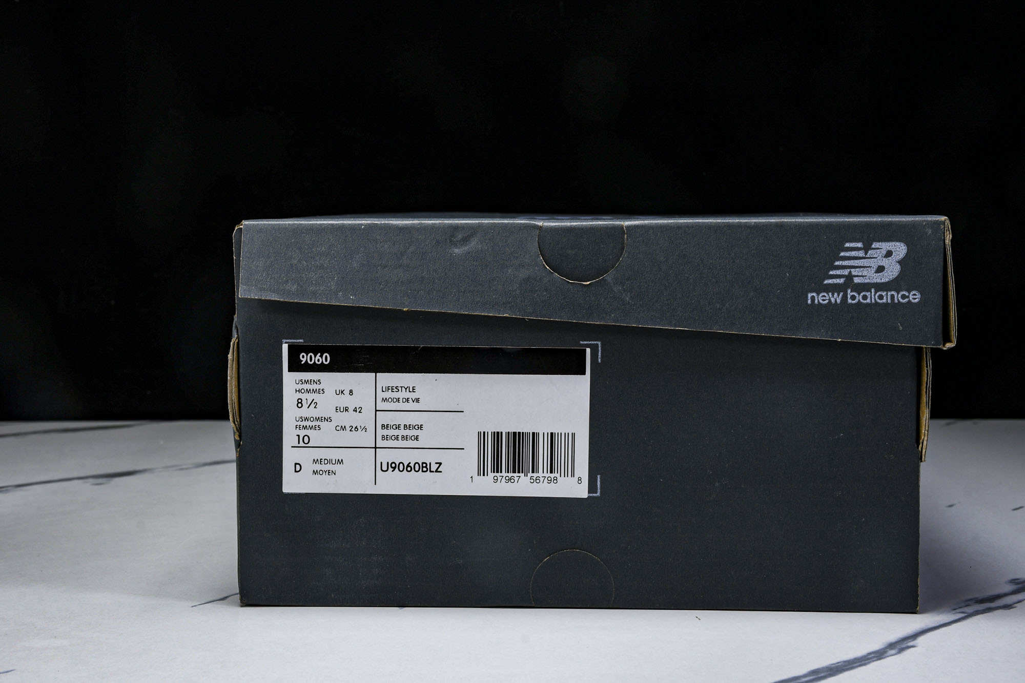 New Balance NB 9060 Sea Salt 黑白  货号：U9060BLZ #YZ010#