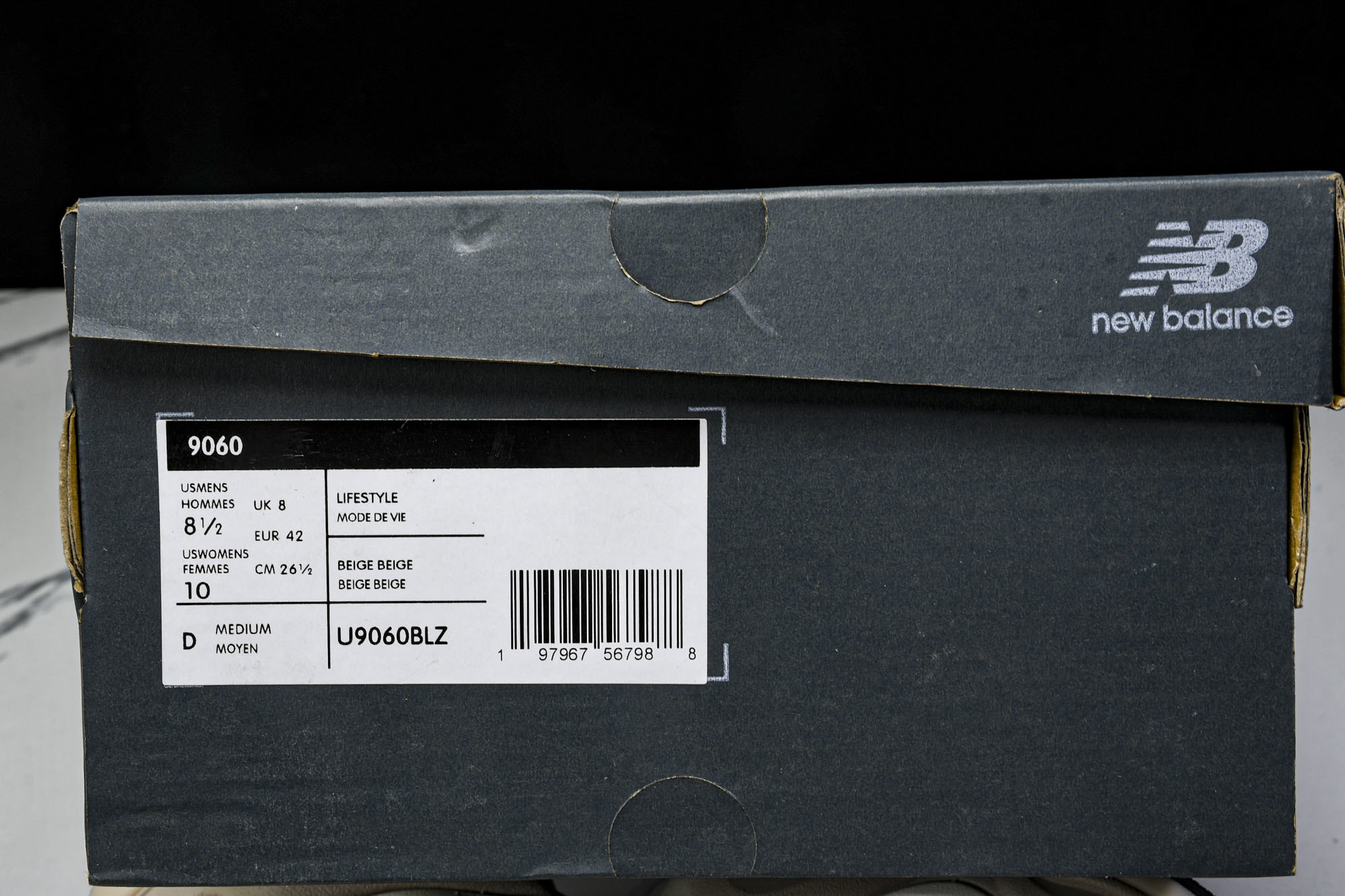 New Balance NB 9060 Sea Salt 黑白  货号：U9060BLZ #YZ010#