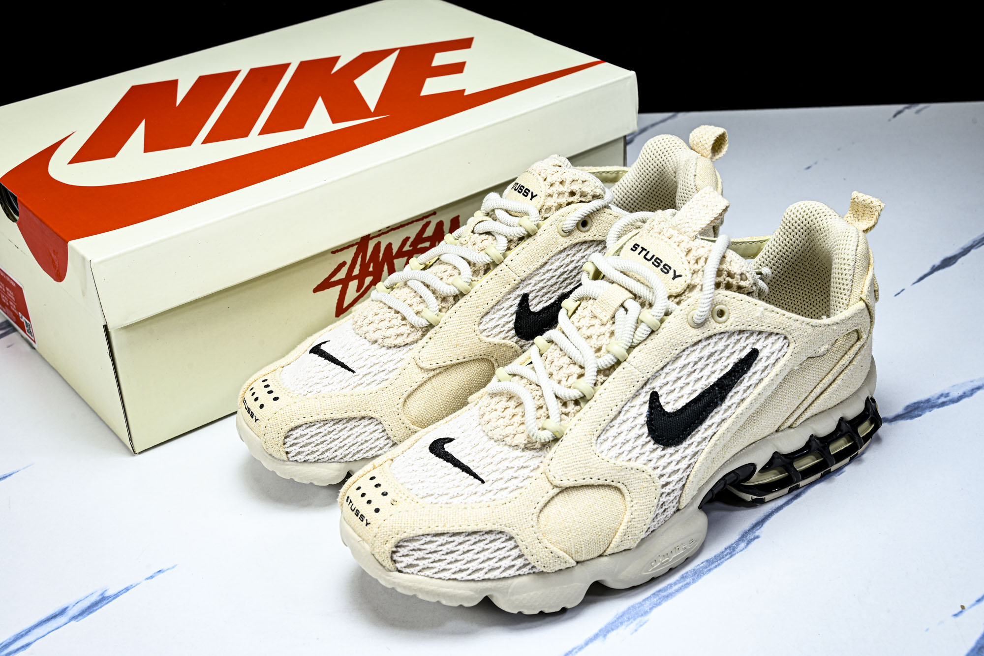 Stussy x Nk Air Zoom Spiridon Caged 2 斯皮里牢东笼2代“乳白麻黑布