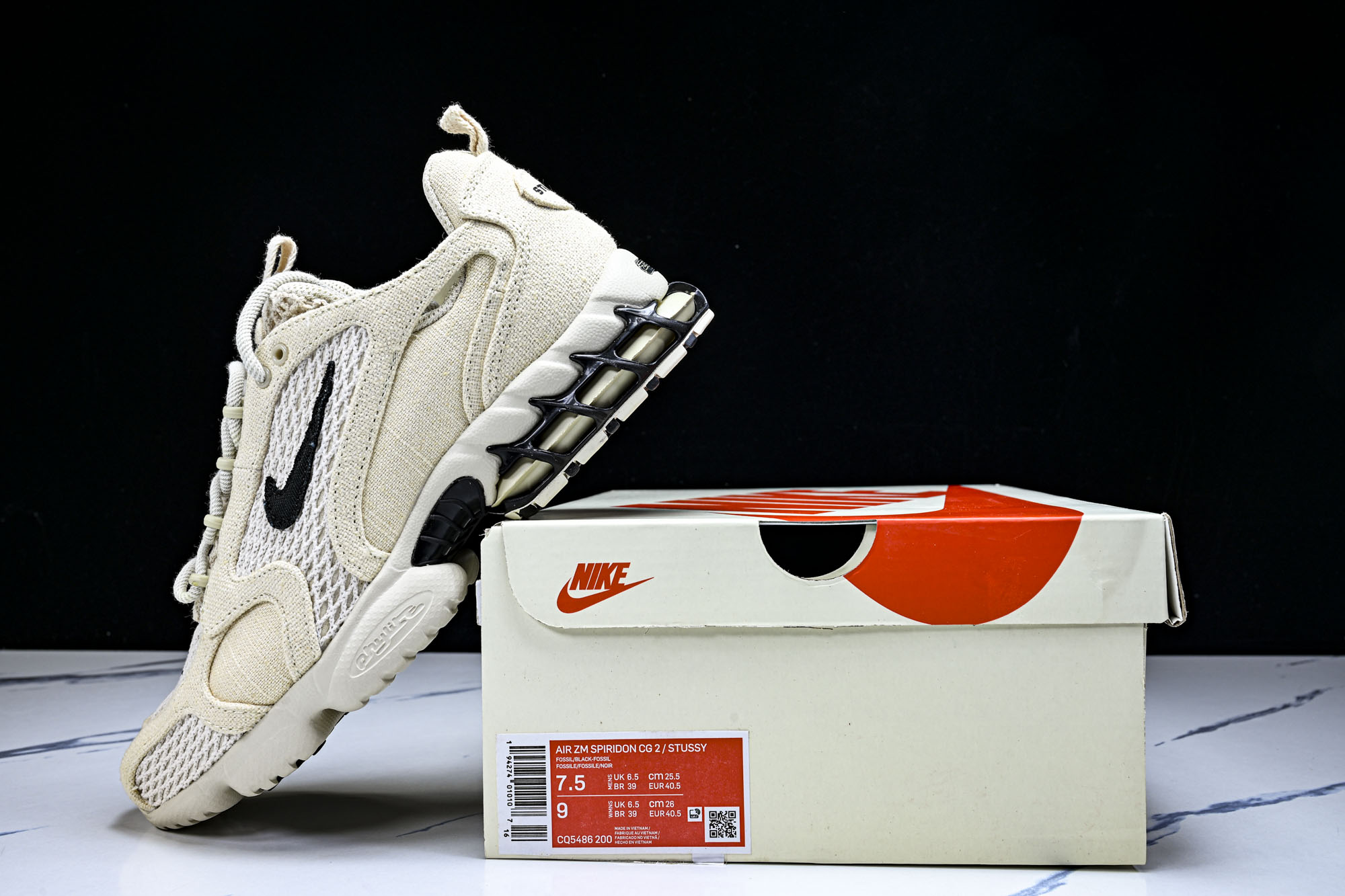 Stussy x Nk Air Zoom Spiridon Caged 2 斯皮里牢东笼2代“乳白麻黑布