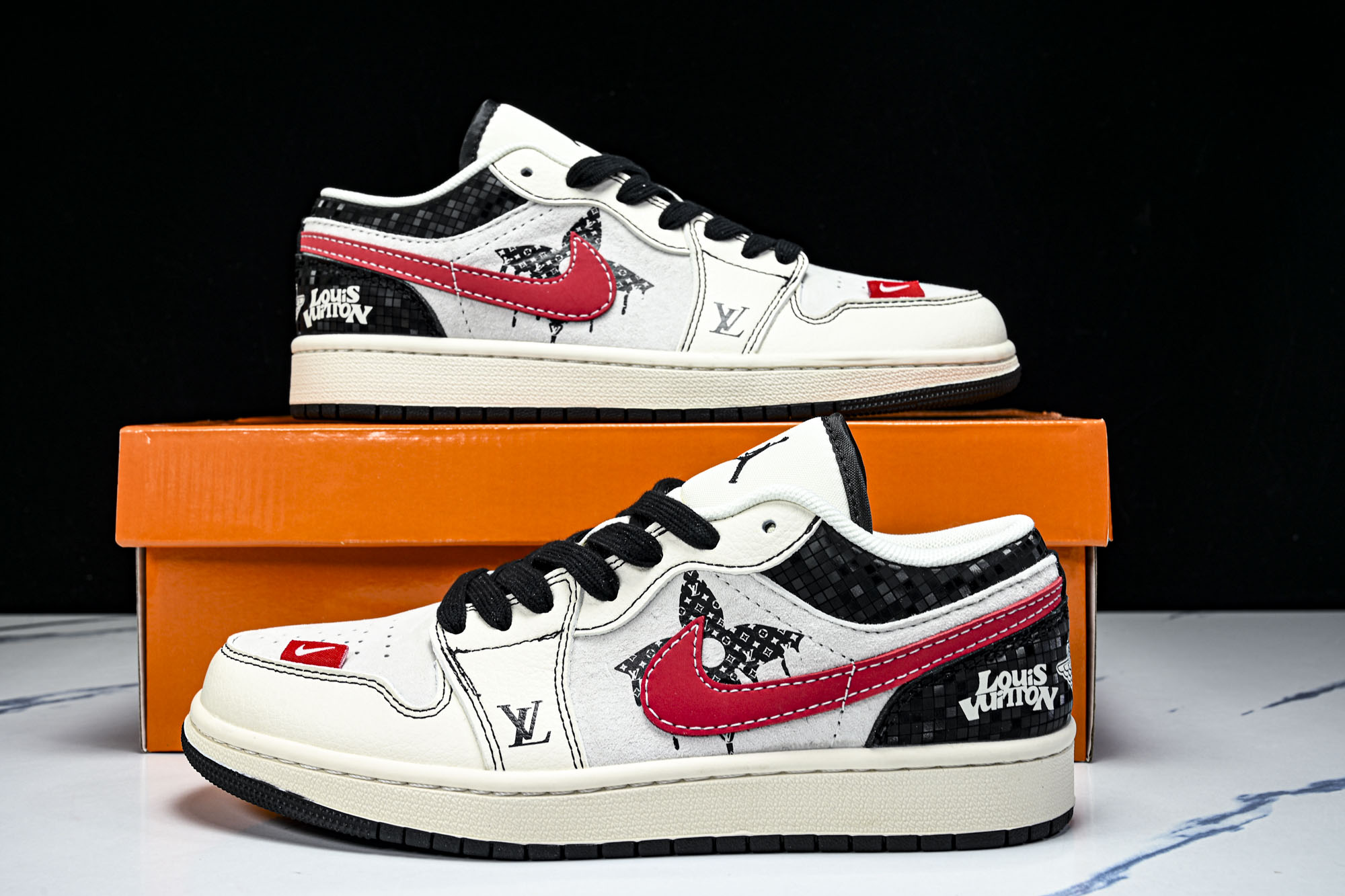 Air Jordan 1 Low 乔1古驰联名- 高端定制 低帮复古篮球鞋CW668-106 YZ039