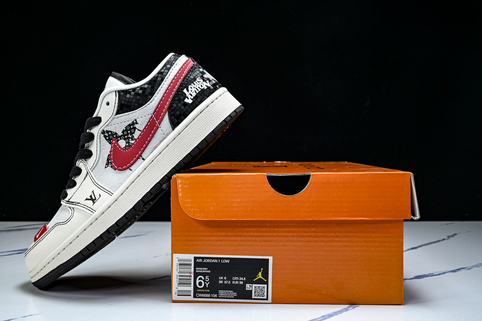 Air Jordan 1 Low 乔1古驰联名- 高端定制 低帮复古篮球鞋CW668-106 YZ039