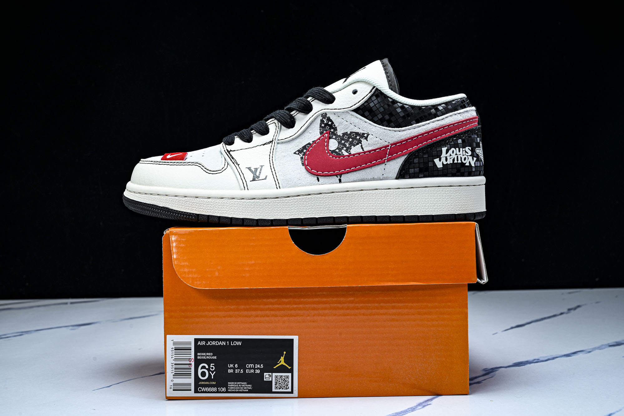 Air Jordan 1 Low 乔1古驰联名- 高端定制 低帮复古篮球鞋CW668-106 YZ039