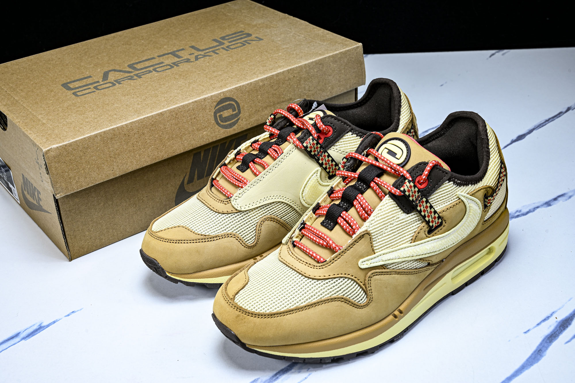 Travish Scott x NK Air Max 1 “Wheat”复古休闲跑步鞋 小麦 倒钩 DO