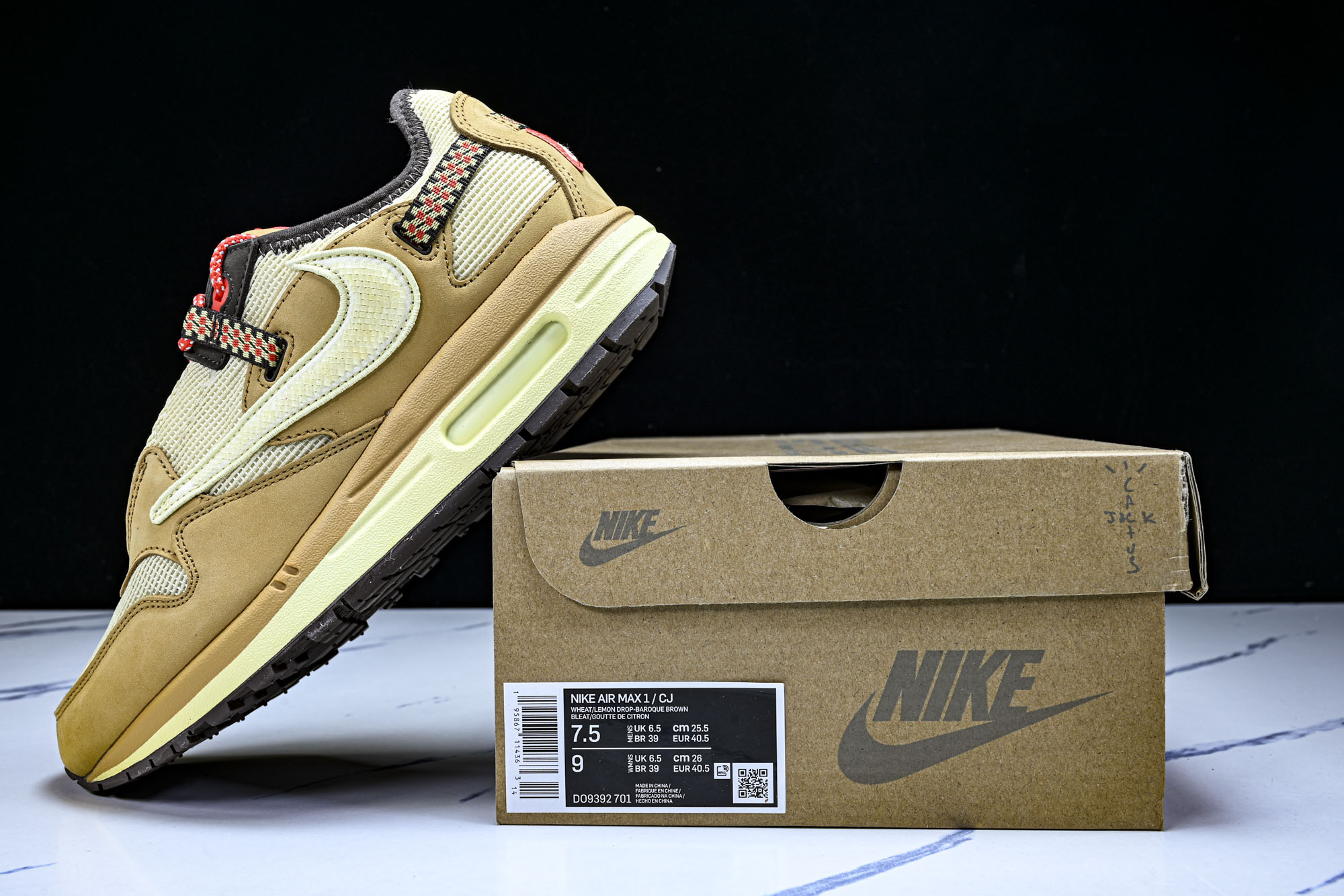 Travish Scott x NK Air Max 1 “Wheat”复古休闲跑步鞋 小麦 倒钩 DO