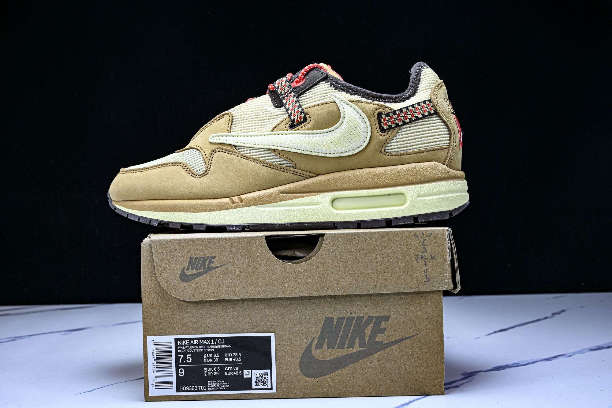 Travish Scott x NK Air Max 1 “Wheat”复古休闲跑步鞋 小麦 倒钩 DO