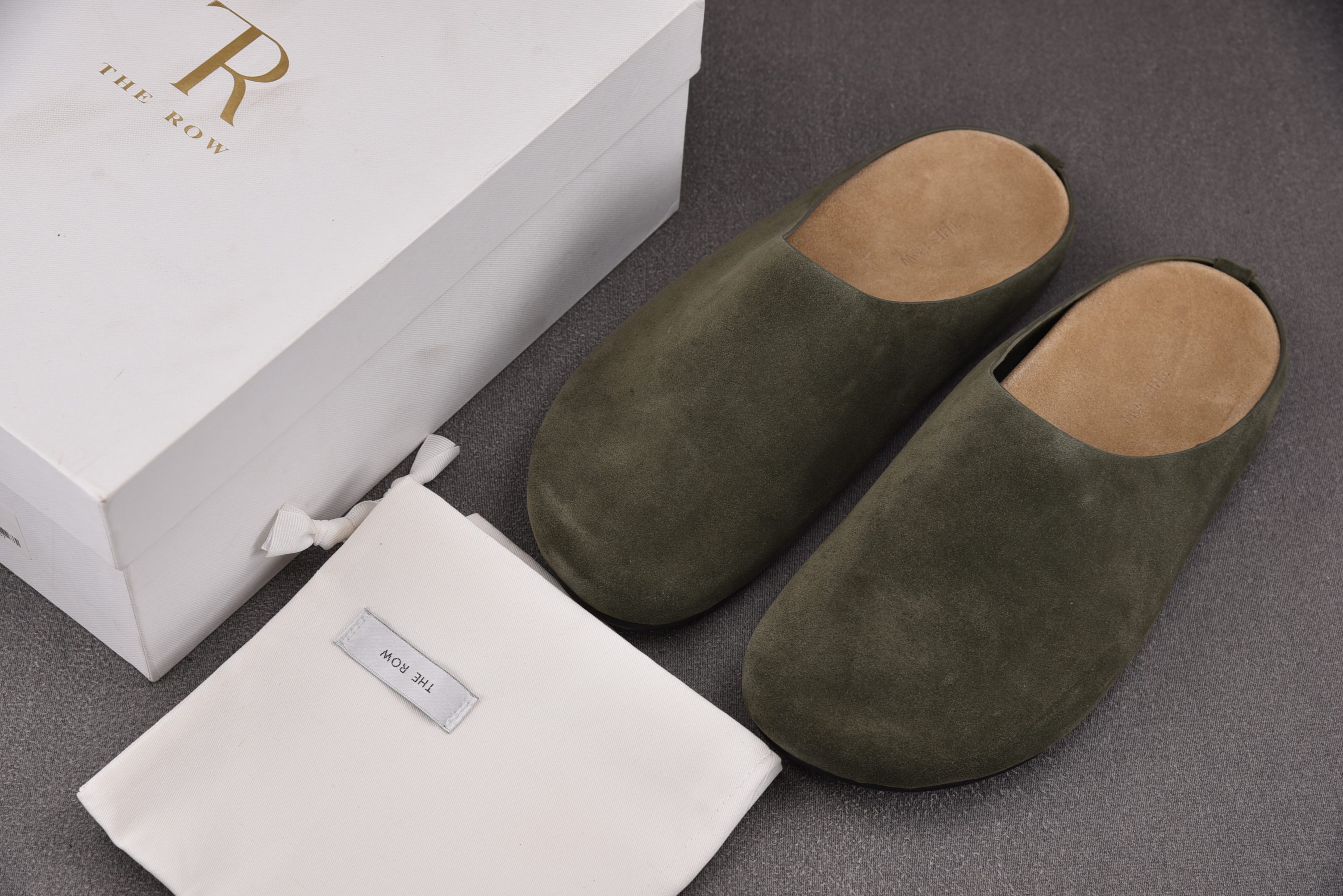 The Row Square Loafer Pumps in tan 橄榄绿 #YZ01136-45