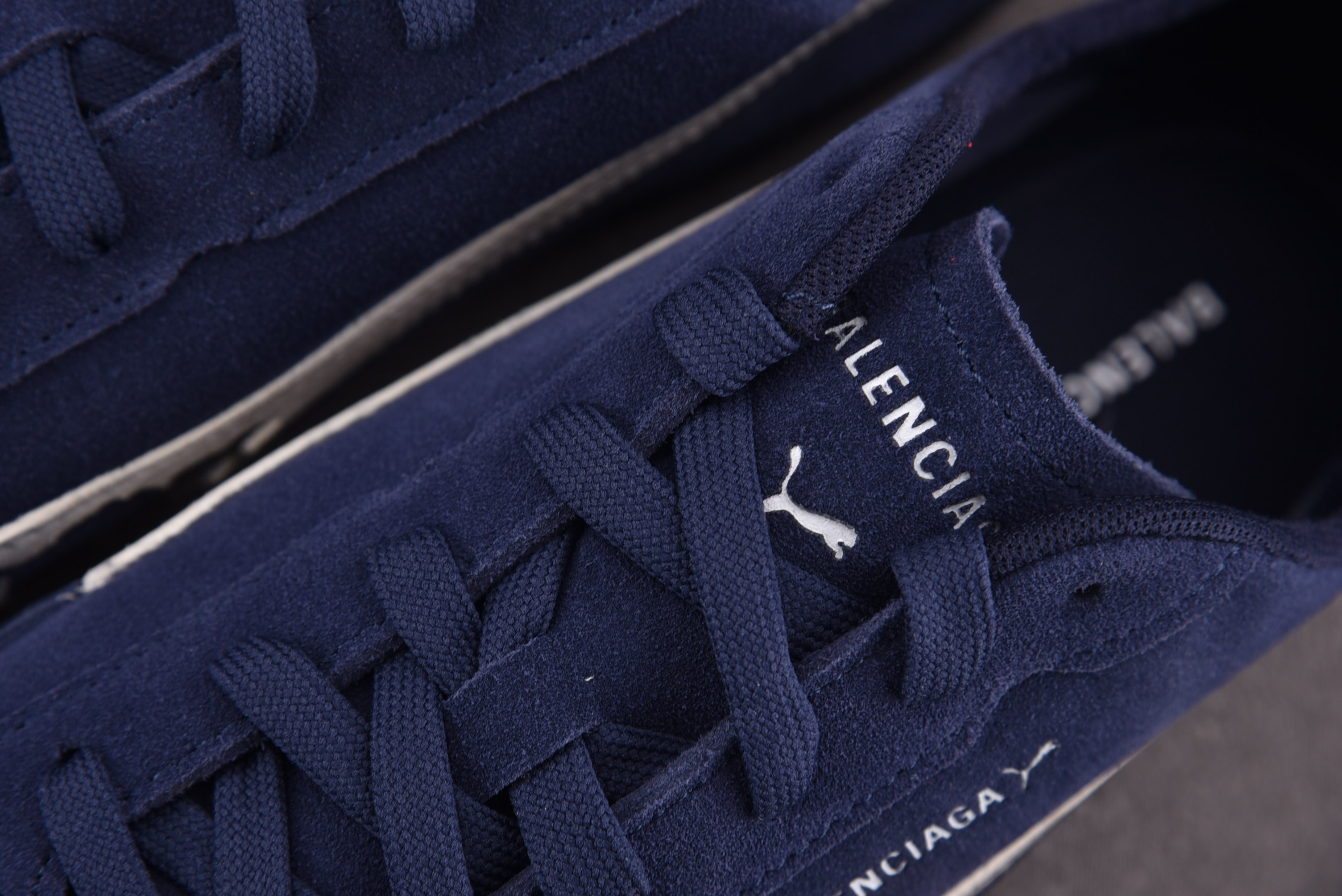 Balenciaga x Puma Speedcat Suede Distressed Navy Whi