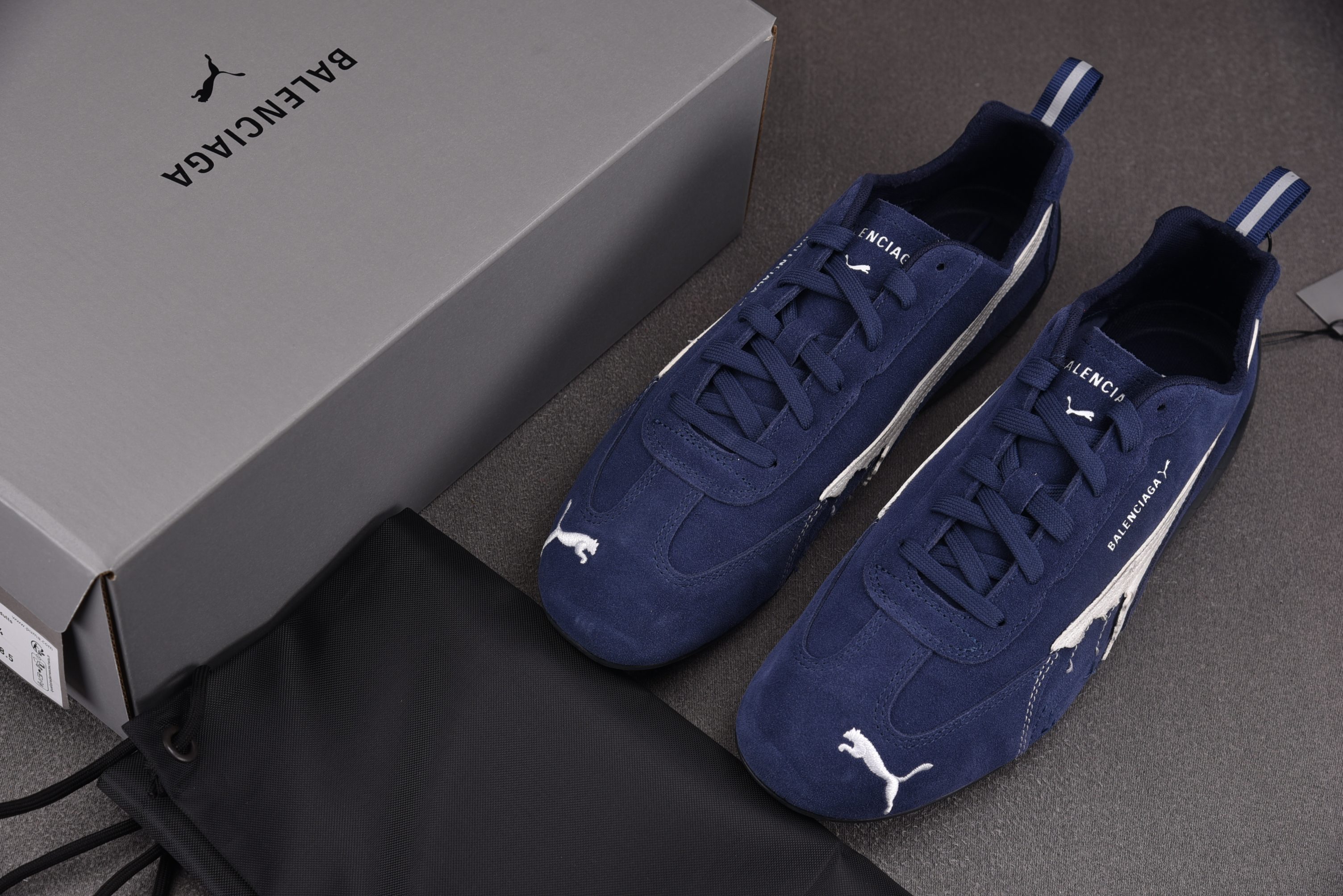 Balenciaga x Puma Speedcat Suede Distressed Navy Whi