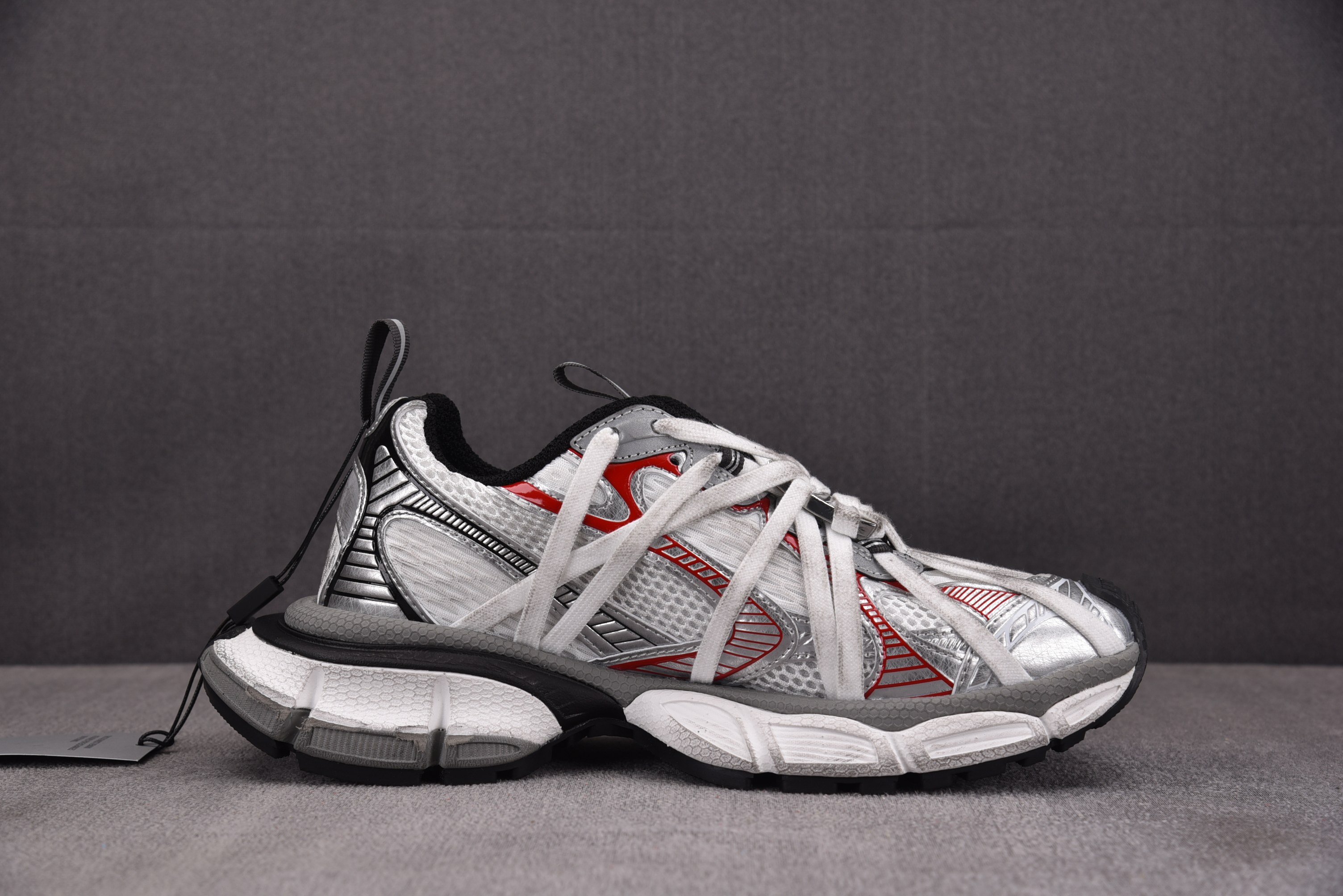 Balenciaga 3XL Extreme Laces B 绑带金属扣 灰红 #YZ009-0335-