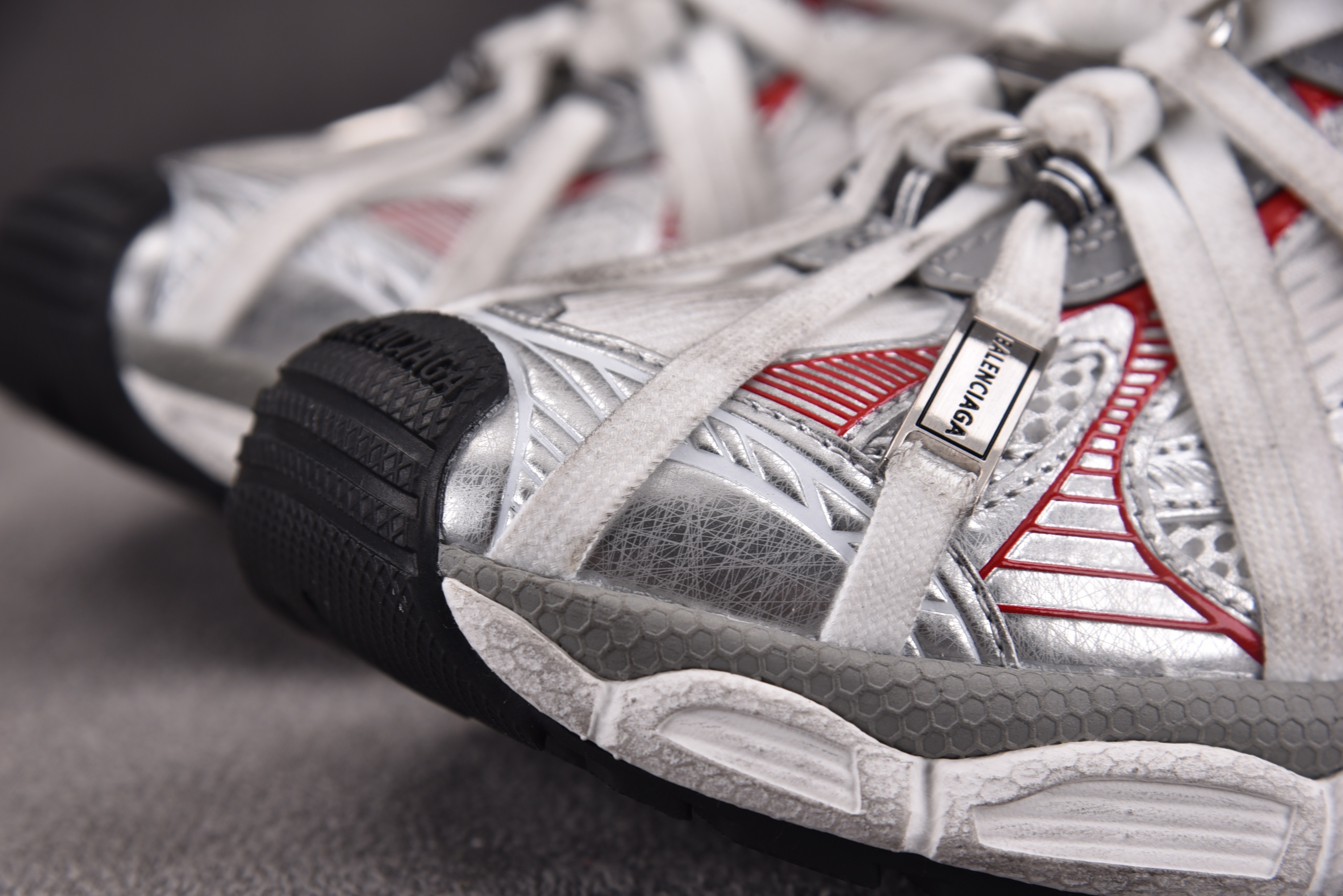 Balenciaga 3XL Extreme Laces B 绑带金属扣 灰红 #YZ009-0335-