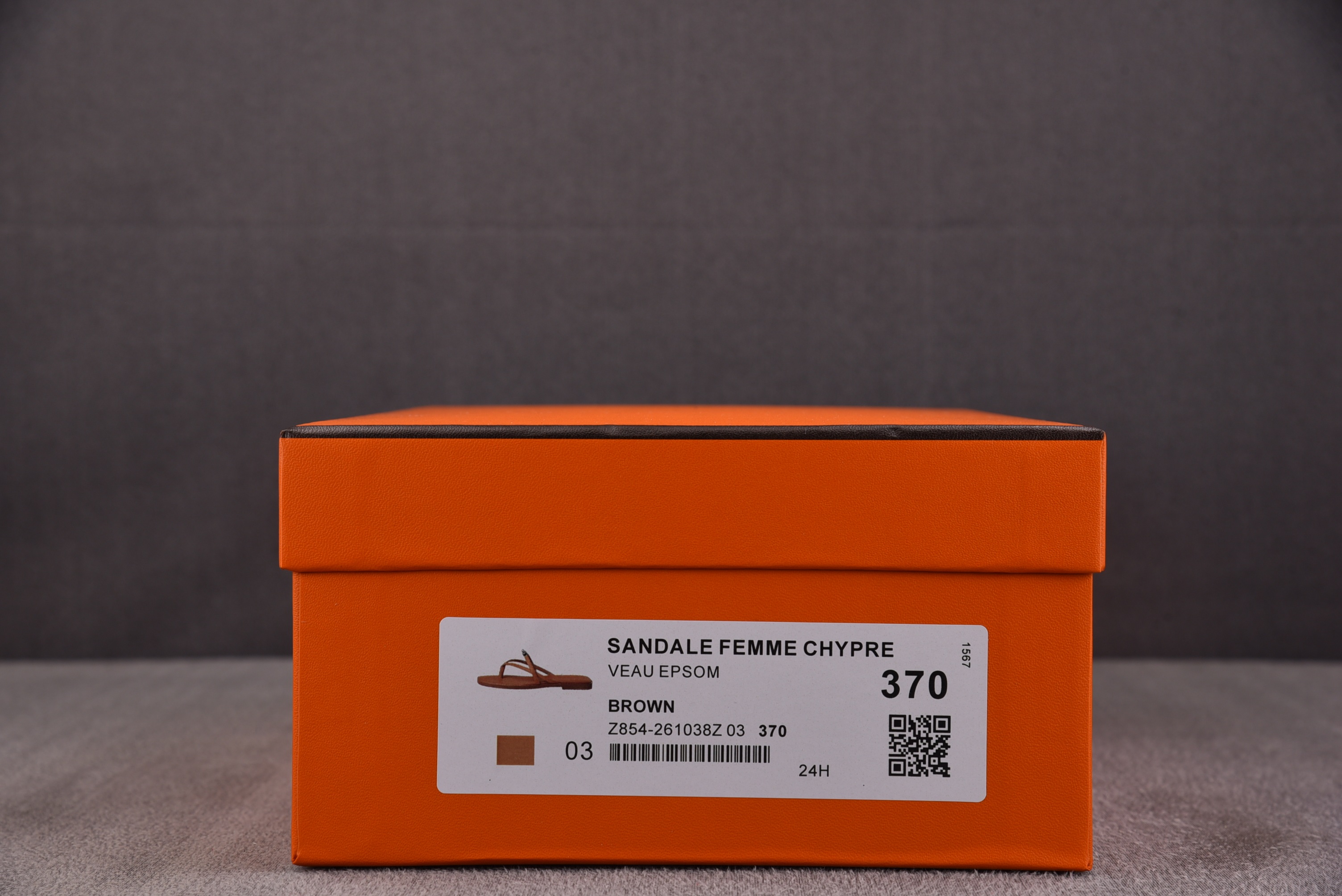 HERMES Sandale Femme Chypre Veau Epsom 棕色35-42