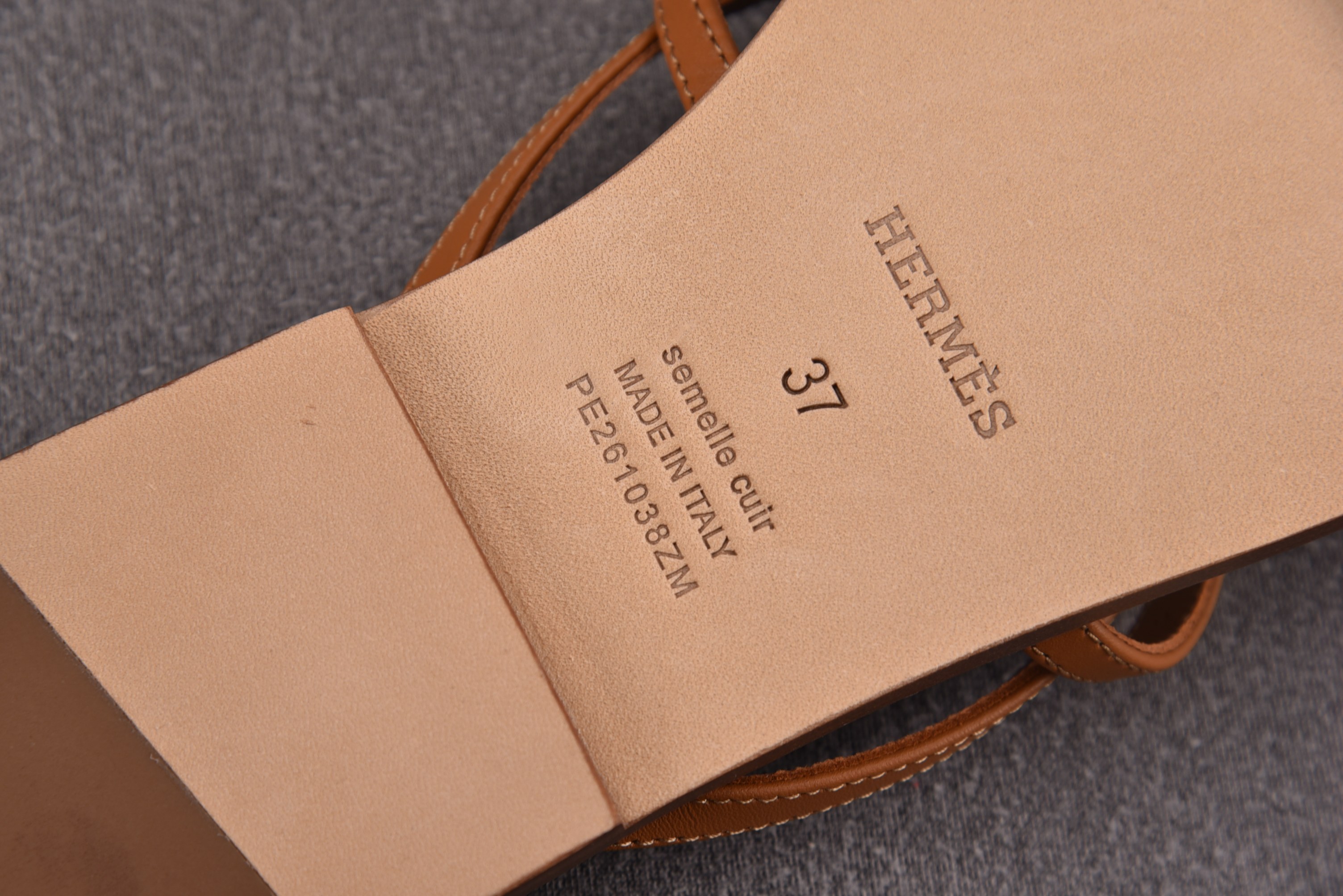 HERMES Sandale Femme Chypre Veau Epsom 棕色35-42