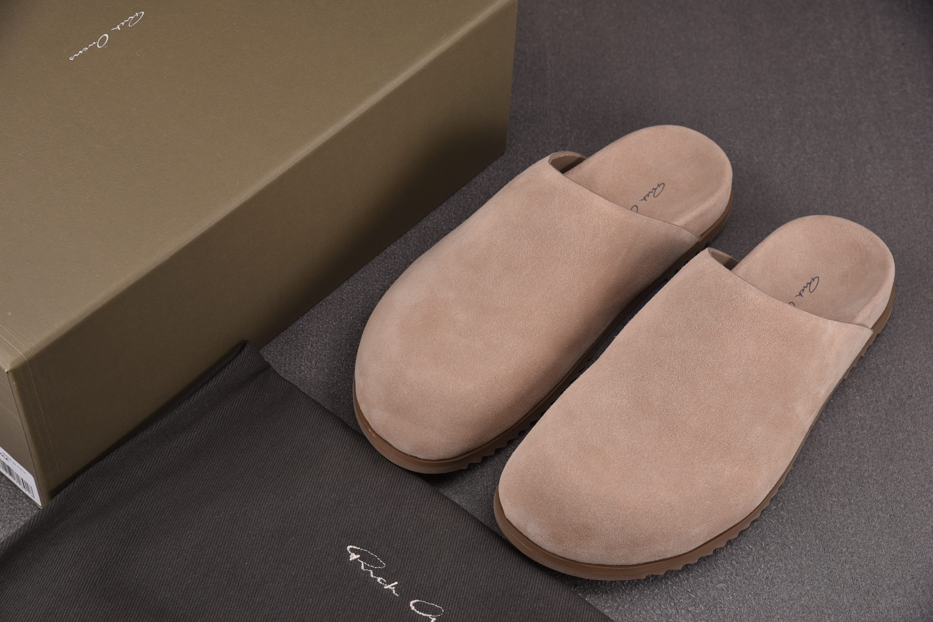 RICK OWENS RO 穆勒包头拖鞋 棕色36-46