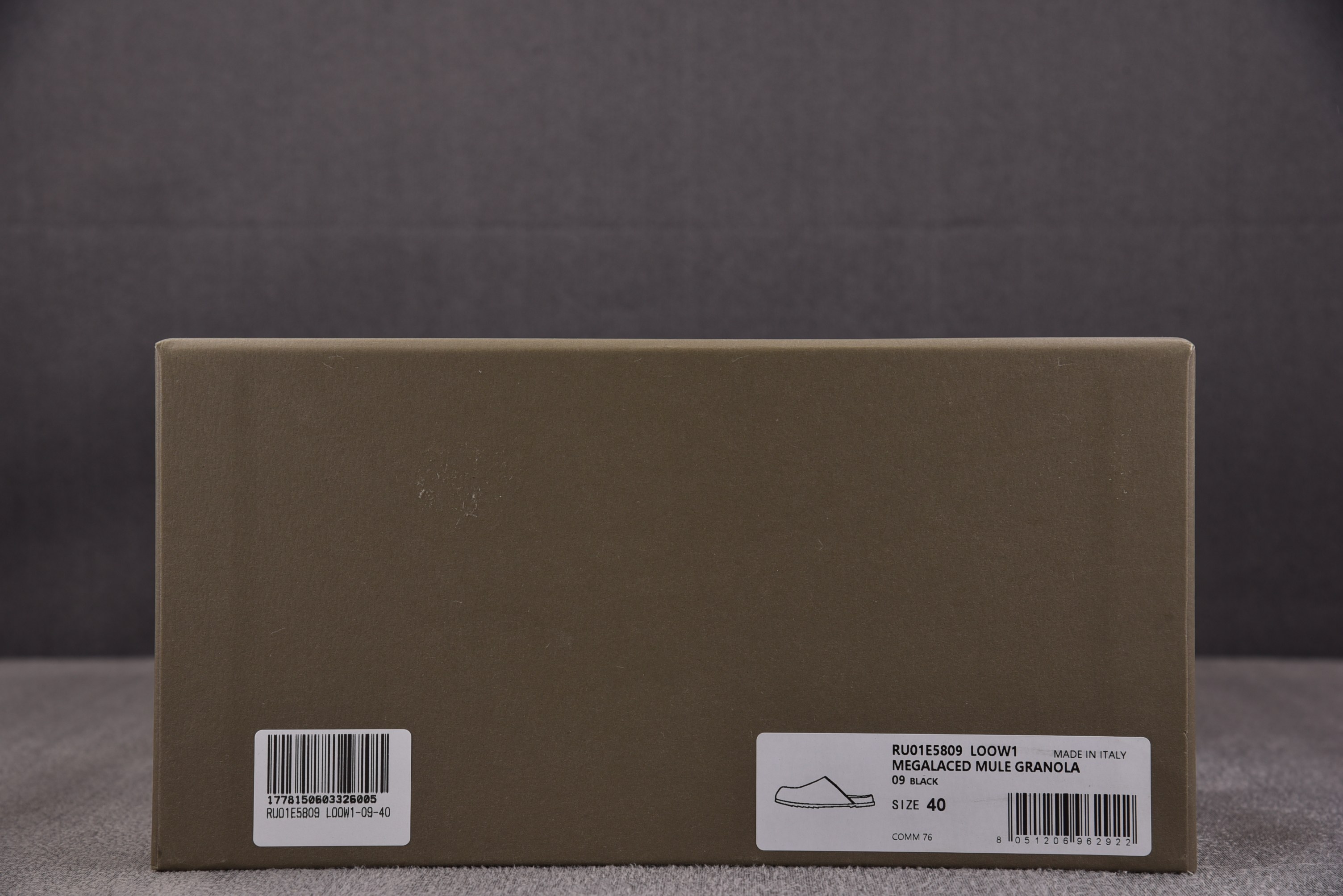 RICK OWENS RO 穆勒包头拖鞋 黑色36-46