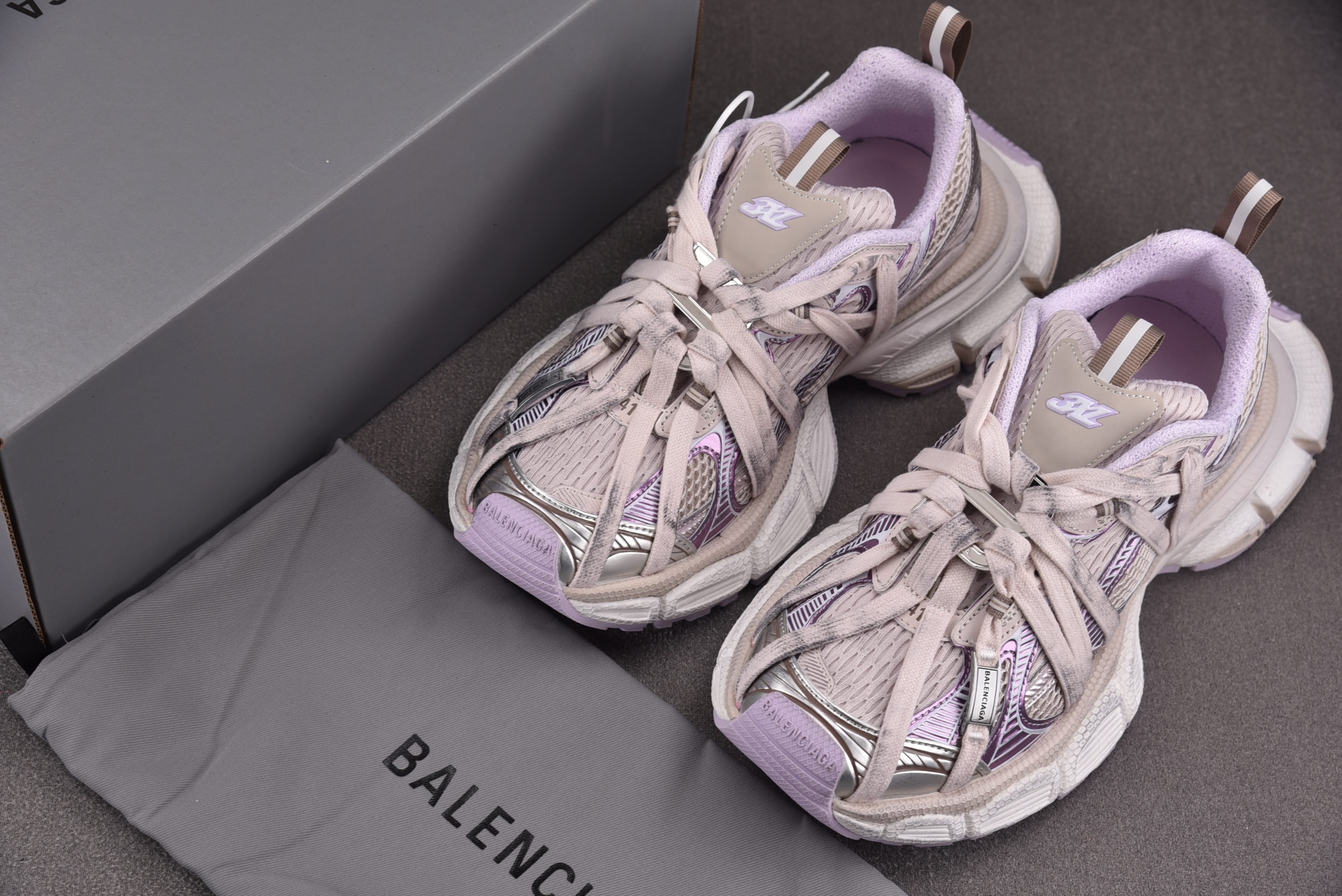 Balenciaga 3XL Extreme Laces B 绑带金属扣 金粉 #YZ018-535-4