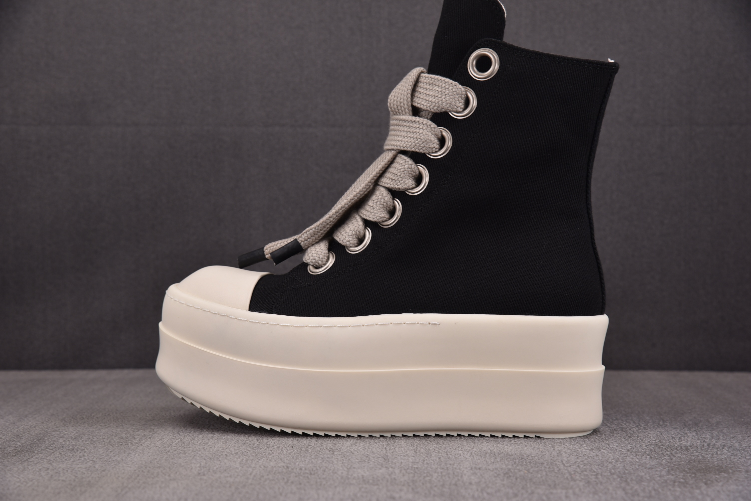 Rick Owens Drkshdw Hollywood 厚底 黑色条纹布36-46