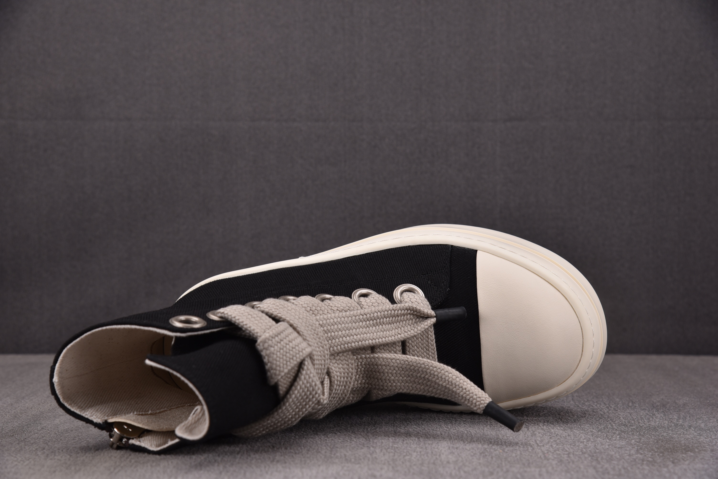 Rick Owens Drkshdw Hollywood 厚底 黑色条纹布36-46