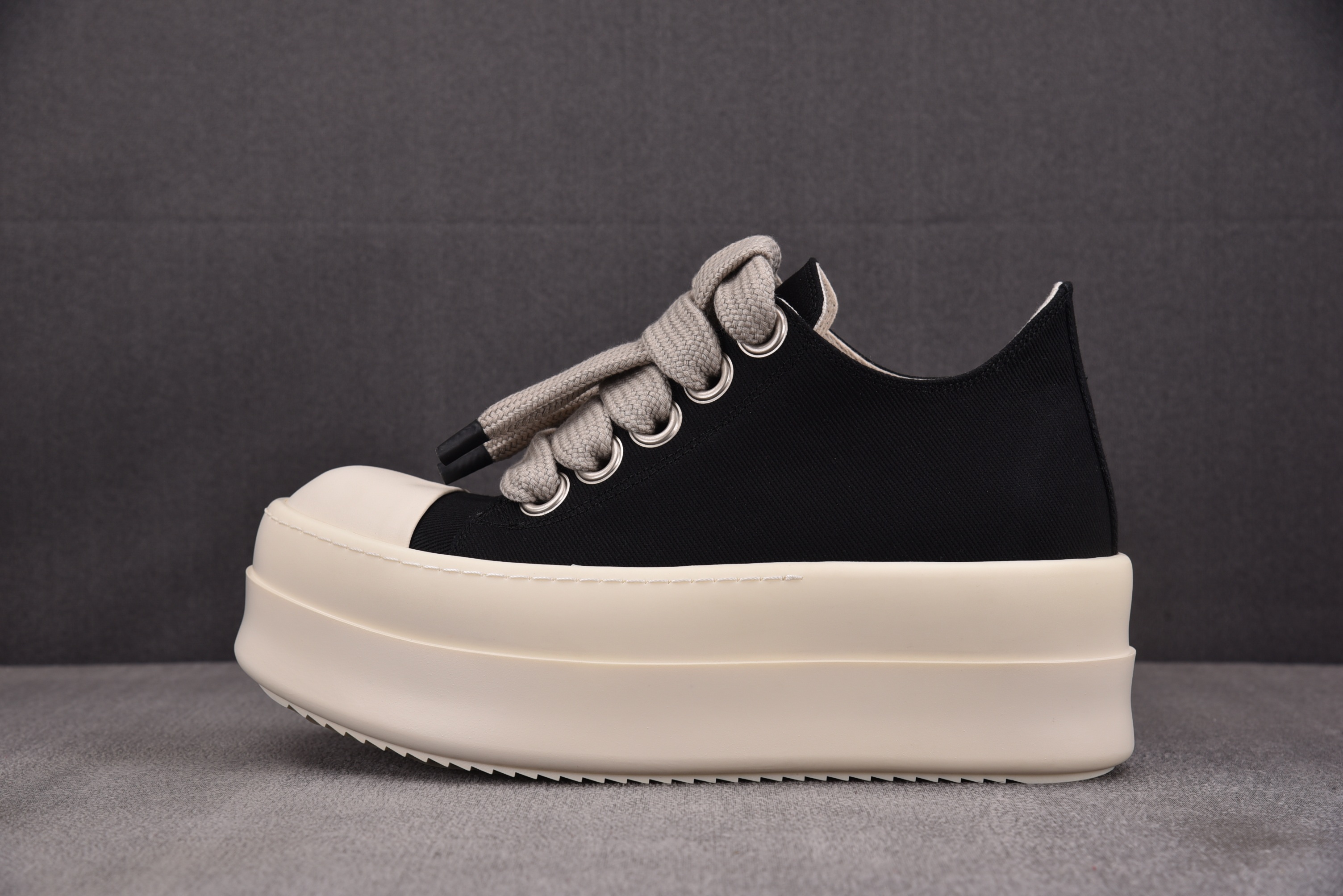 Rick Owens Drkshdw Temple Mega Bumbolace 6.5cm 黑色条纹布