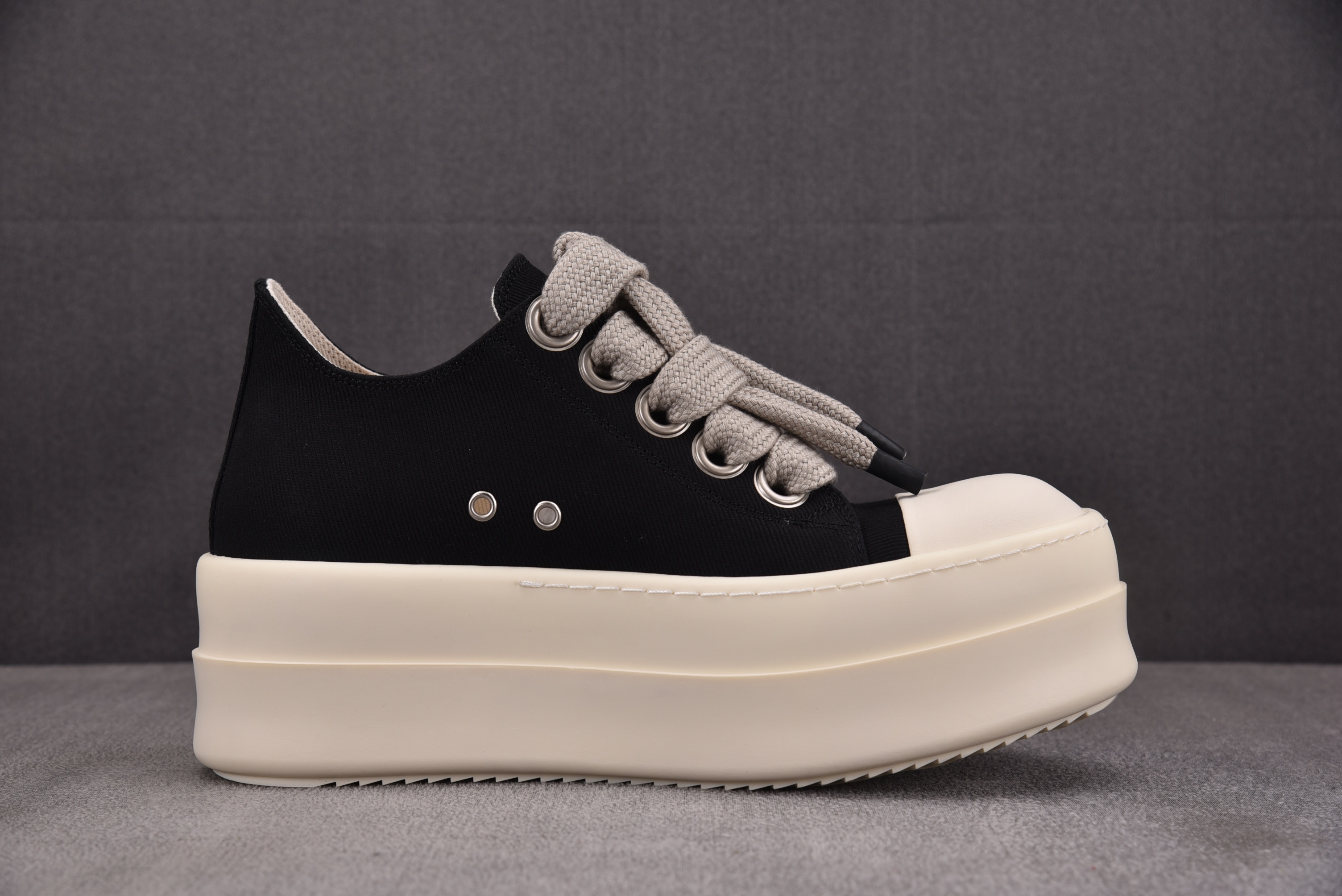 Rick Owens Drkshdw Temple Mega Bumbolace 6.5cm 黑色条纹布