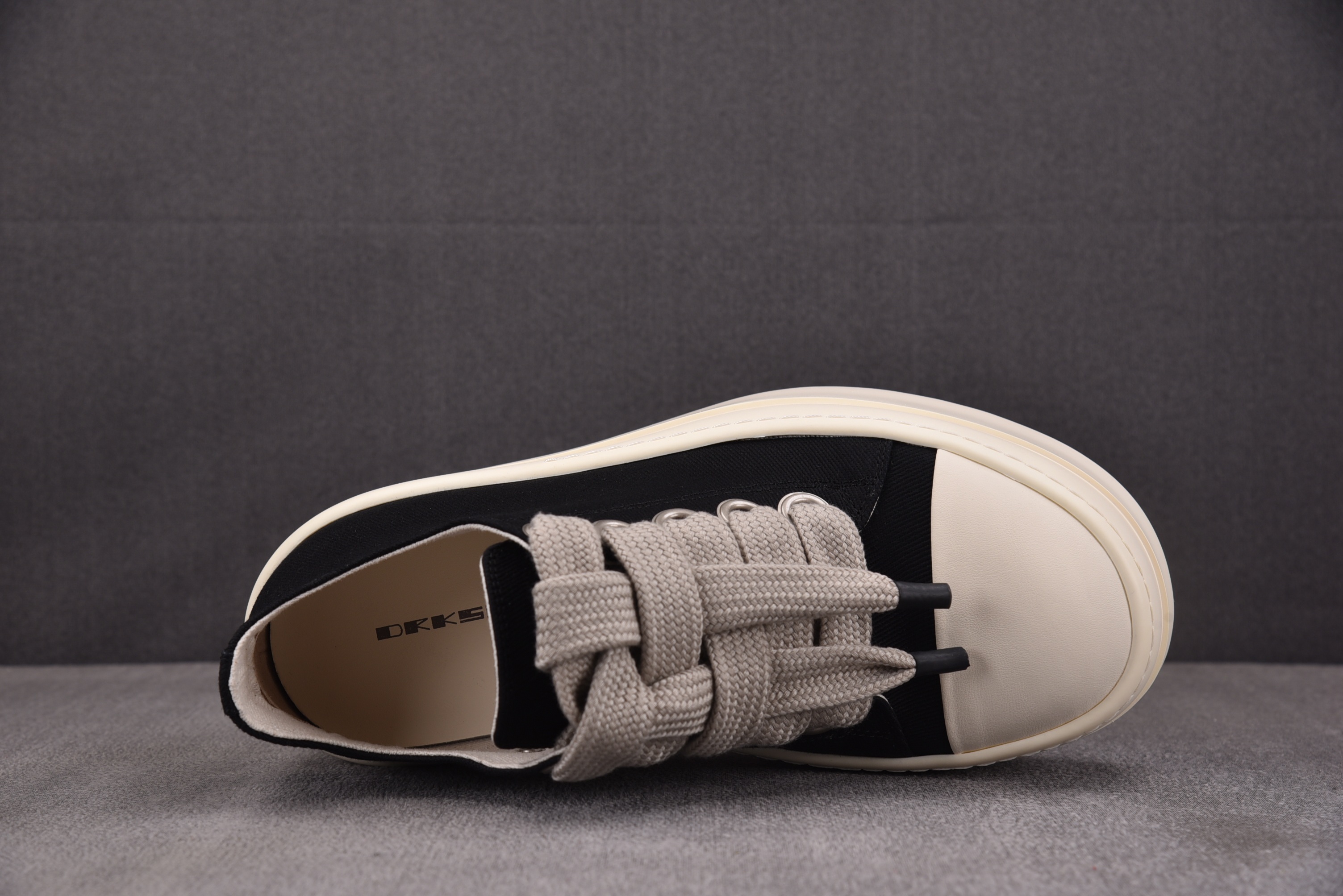 Rick Owens Drkshdw Temple Mega Bumbolace 6.5cm 黑色条纹布