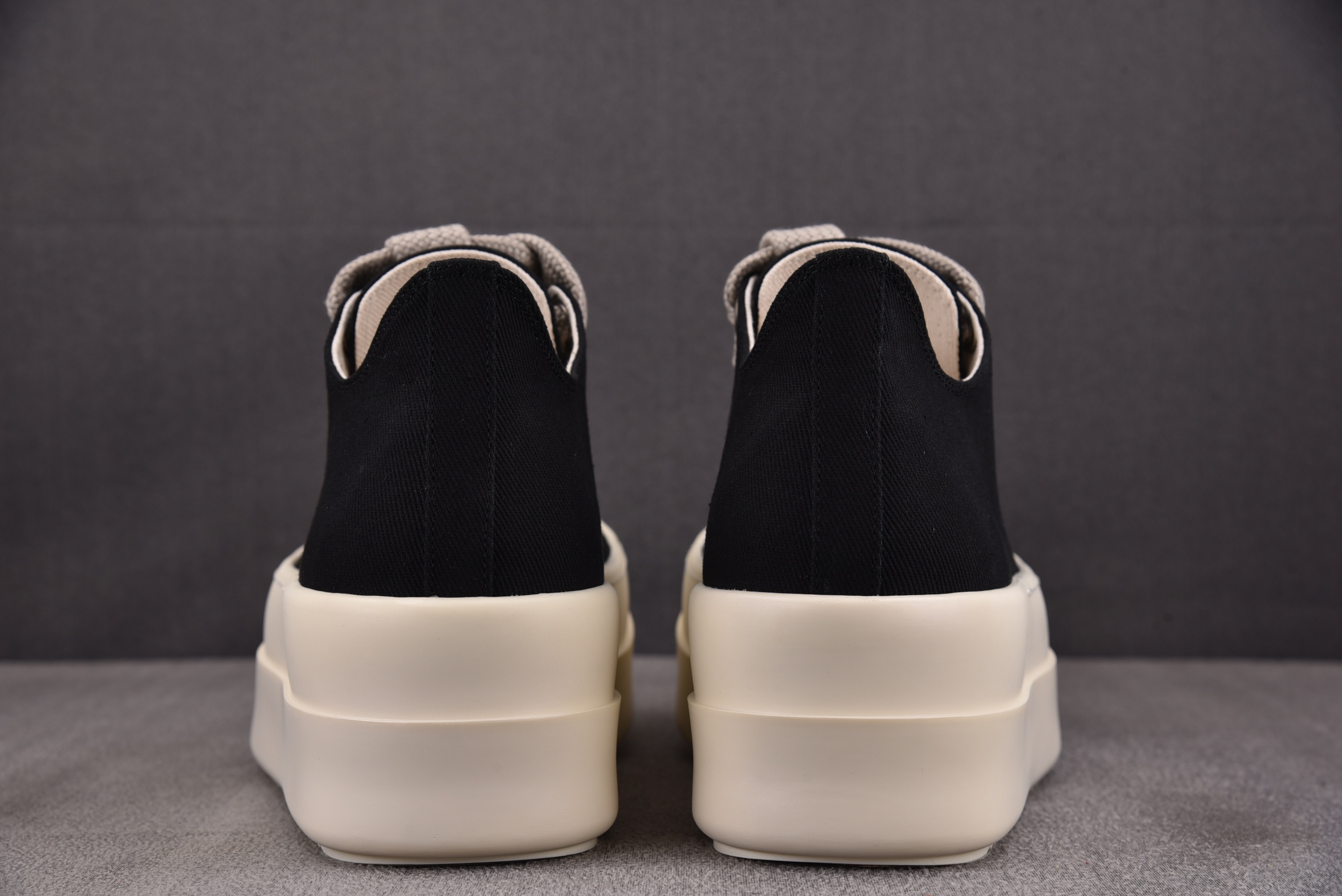 Rick Owens Drkshdw Temple Mega Bumbolace 6.5cm 黑色条纹布