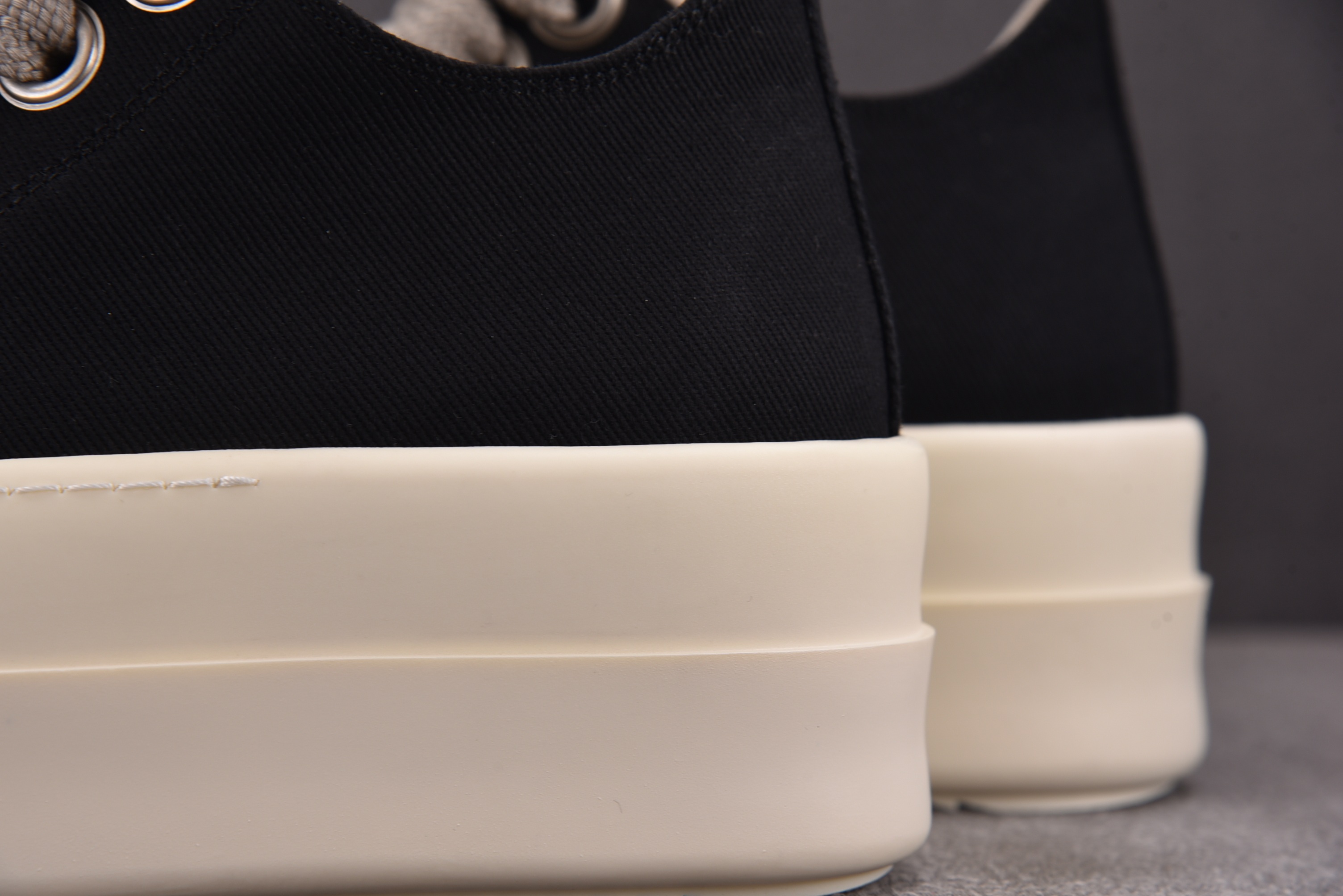 Rick Owens Drkshdw Temple Mega Bumbolace 6.5cm 黑色条纹布
