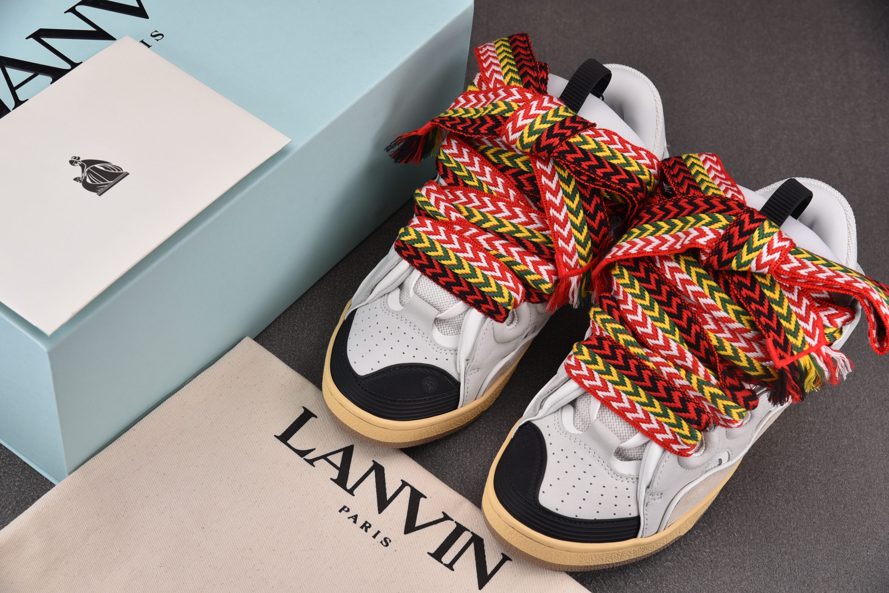 Lanvin Curb Sneakers 白灰 YZ03936-47