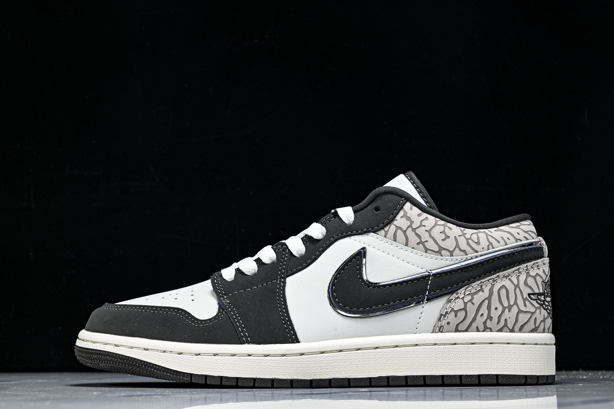 Air Jordan 1 Low AJ1 乔1白灰爆裂纹 低帮复古文化篮球鞋 IU2268-100 YZ