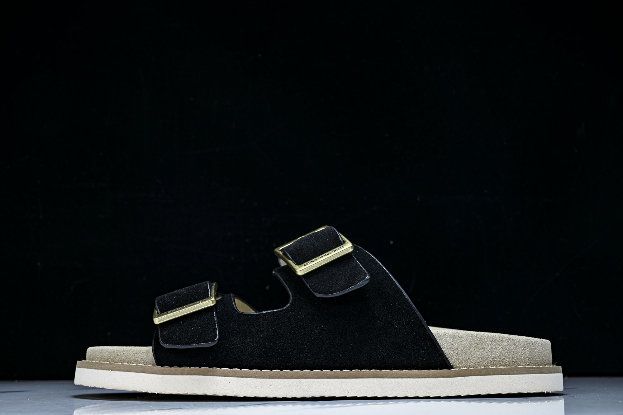 Brunello Cucinelli 男士帆布 绒面革 二字拖鞋 YZ006✦w1.版本 Brunell