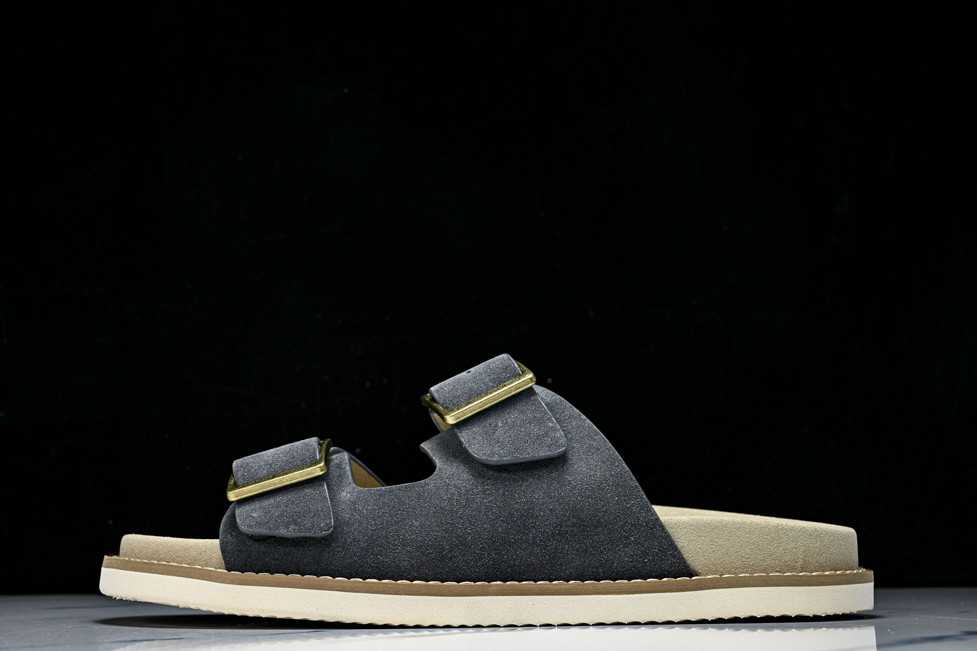 Brunello Cucinelli 男士帆布 绒面革 二字拖鞋_2 YZ006✦w1.版本 Brune