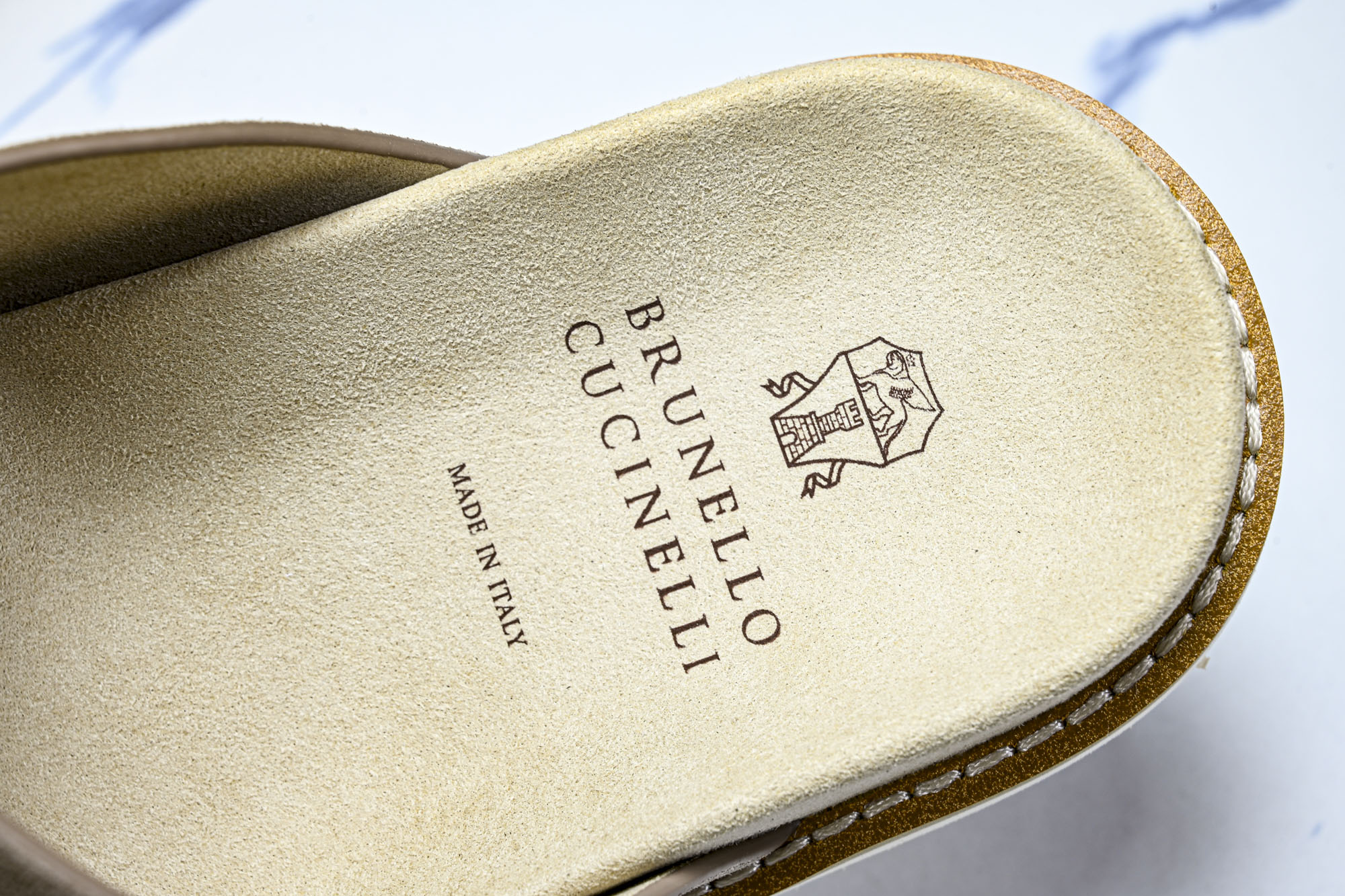 Brunello Cucinelli 男士帆布 绒面革 二字拖鞋_4 YZ006✦w1.版本 Brune