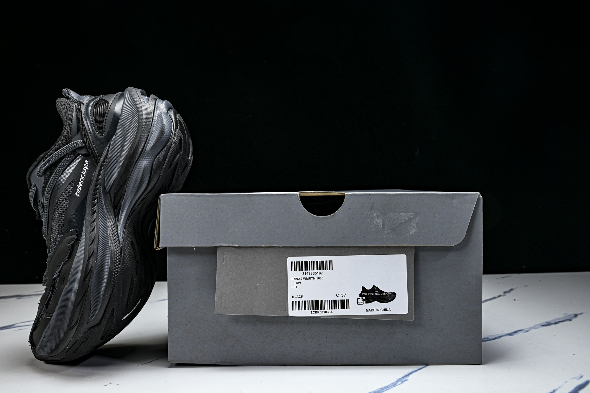 Balenciaga Jet 巴黎世家压纹印花圆头厚底低帮老爹鞋 YZ018-5✦新品 原配套鞋盒 鞋带