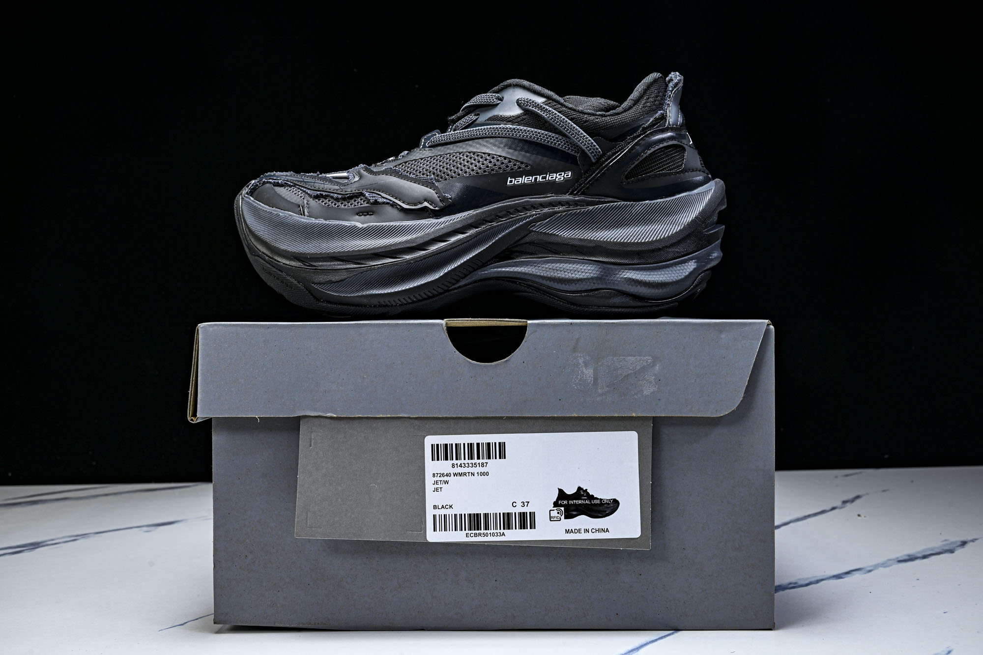 Balenciaga Jet 巴黎世家压纹印花圆头厚底低帮老爹鞋 YZ018-5✦新品 原配套鞋盒 鞋带