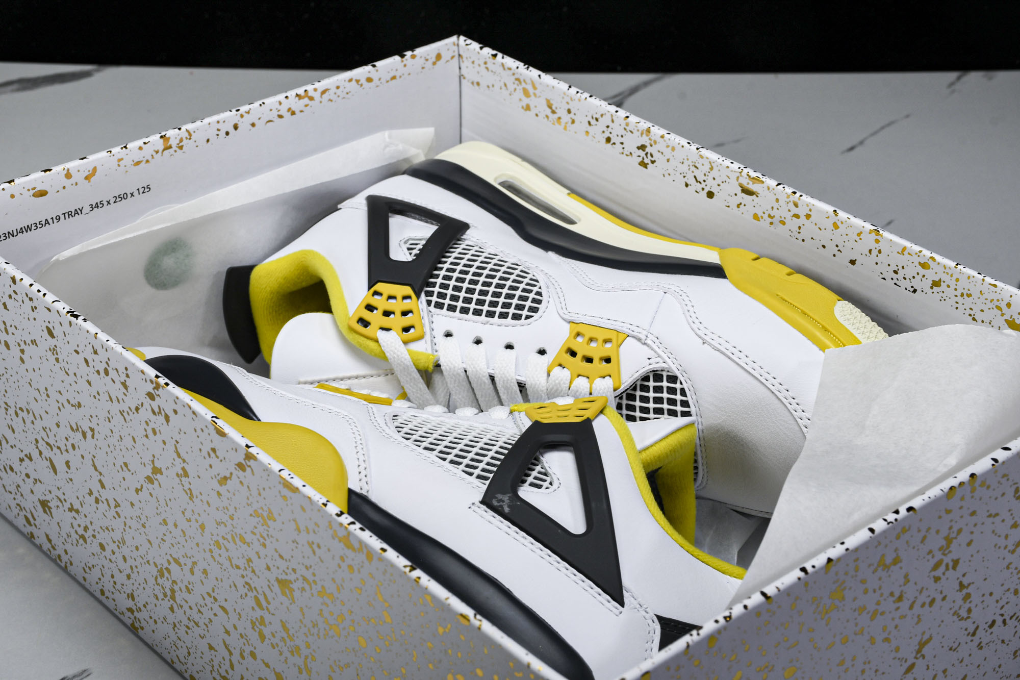Air Jordan 4 Retro 白雷公 白黄 AQ9129-101 #YZ015大厂出品原楦原纸板